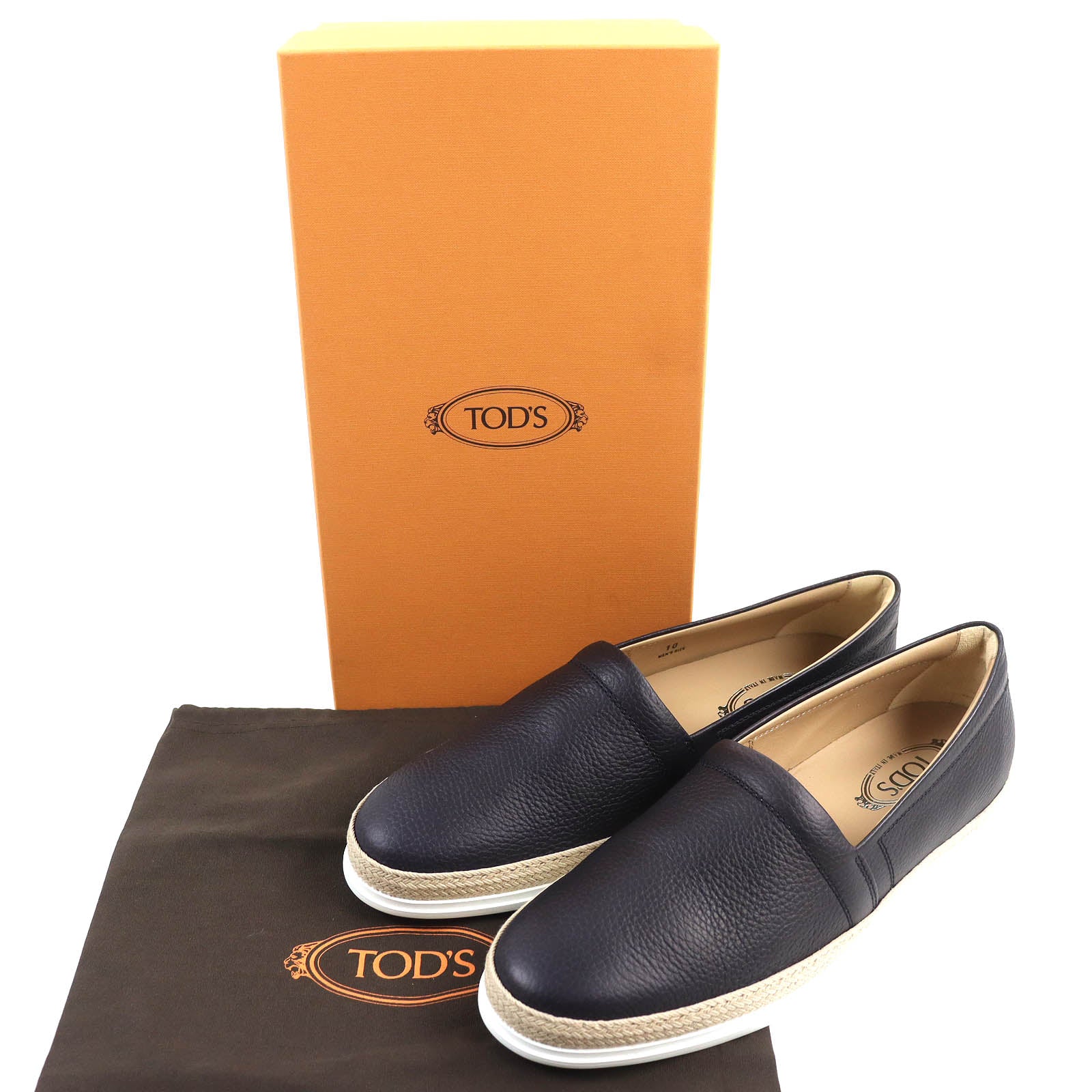 Tod's Leather Loafers Dark Navy Size 10