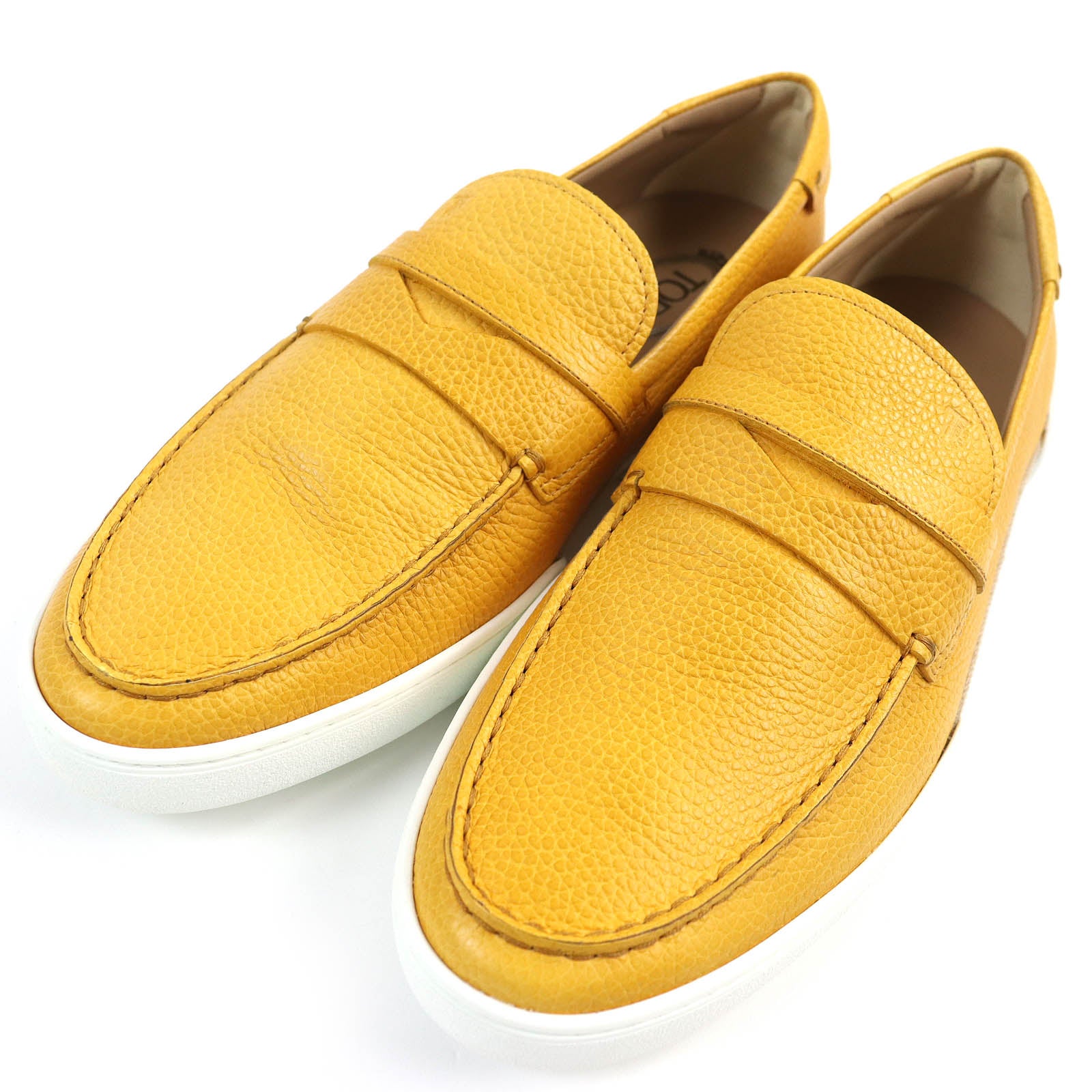 Tod's Leather Moccasins Yellow Size 10