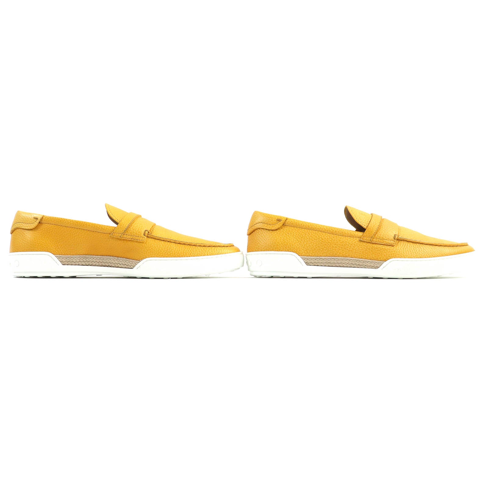 Tod's Leather Moccasins Yellow Size 10