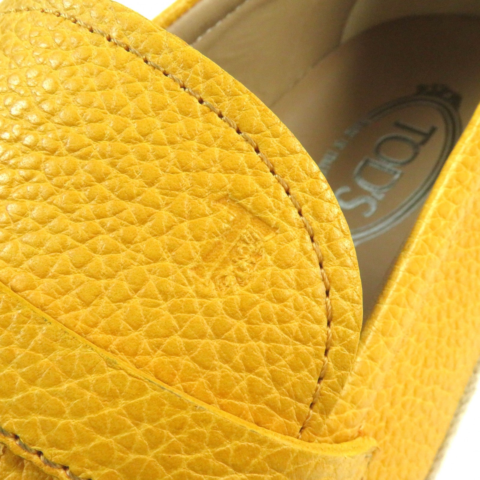 Tod's Leather Moccasins Yellow Size 10