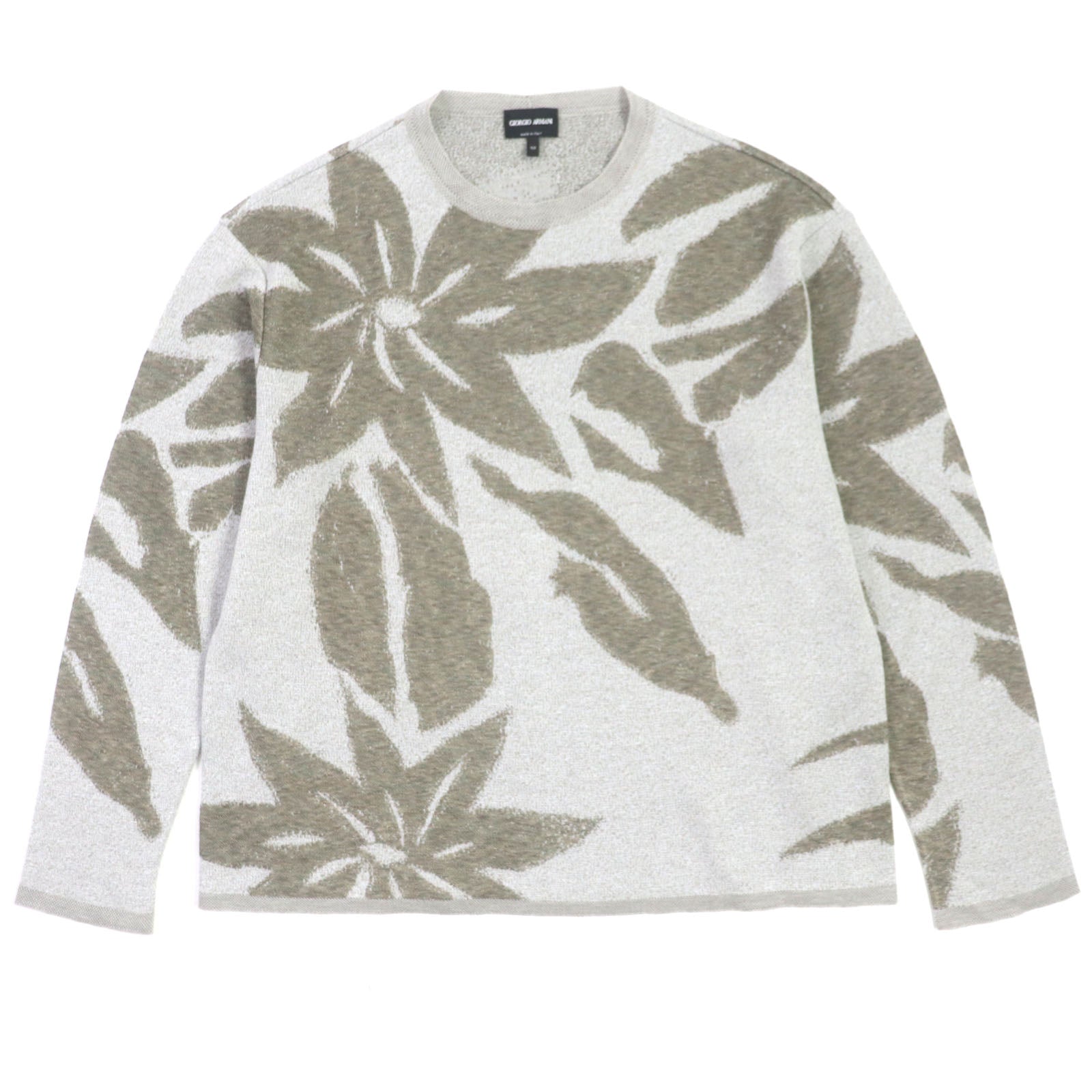 Giorgio Armani Floral Knit Sweater Khaki Beige