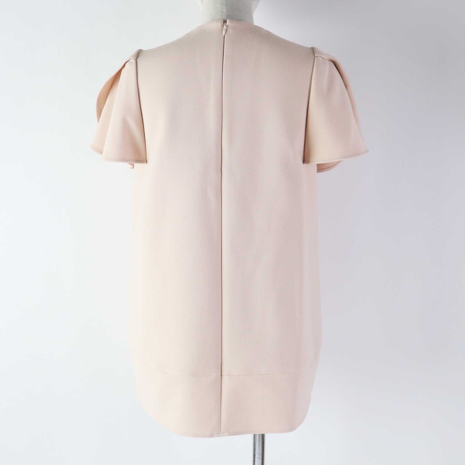 YOKO CHAN Flared Sleeve Faux Pearl Blouse Pink 36