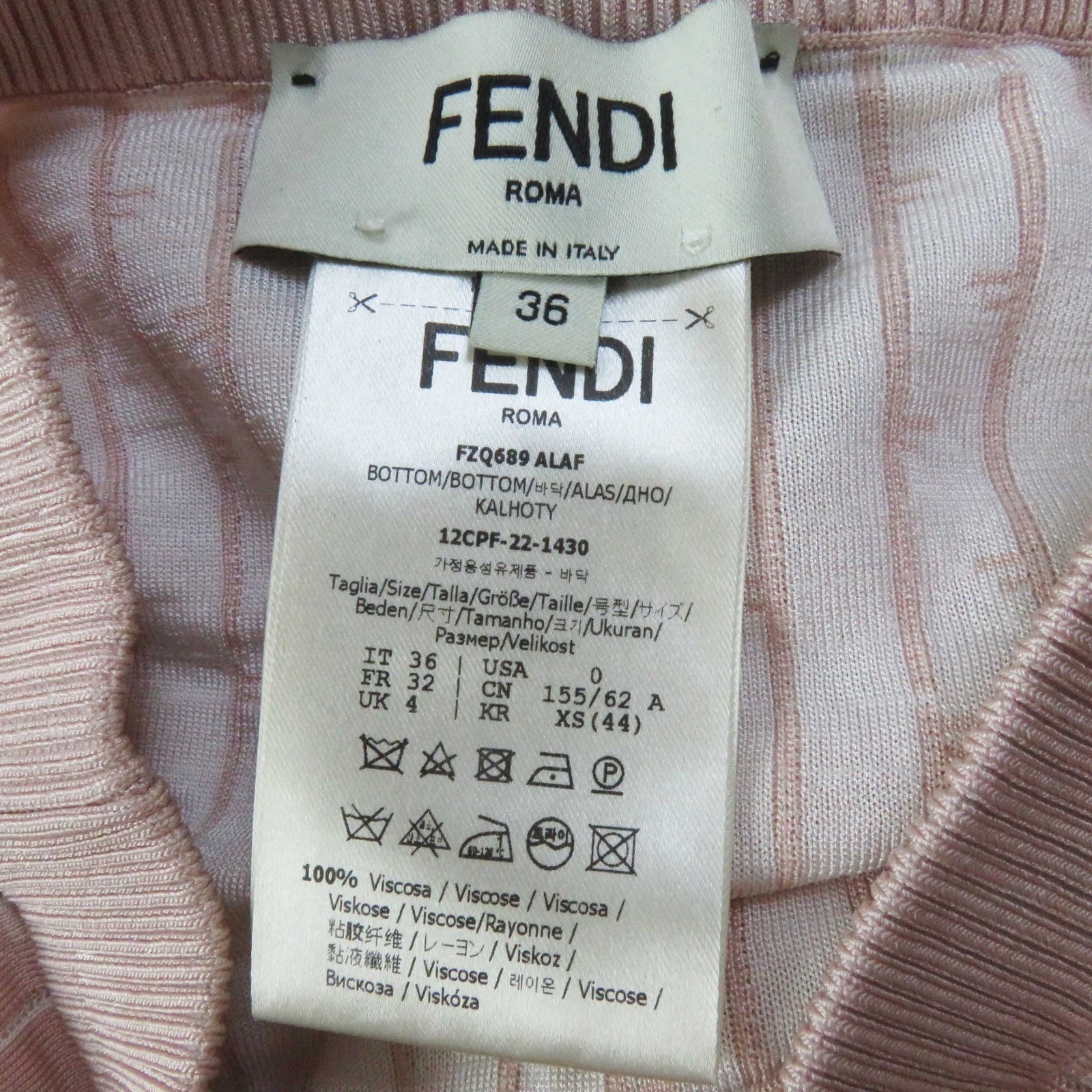 Fendi Rayon Set Light Pink Skirt Women