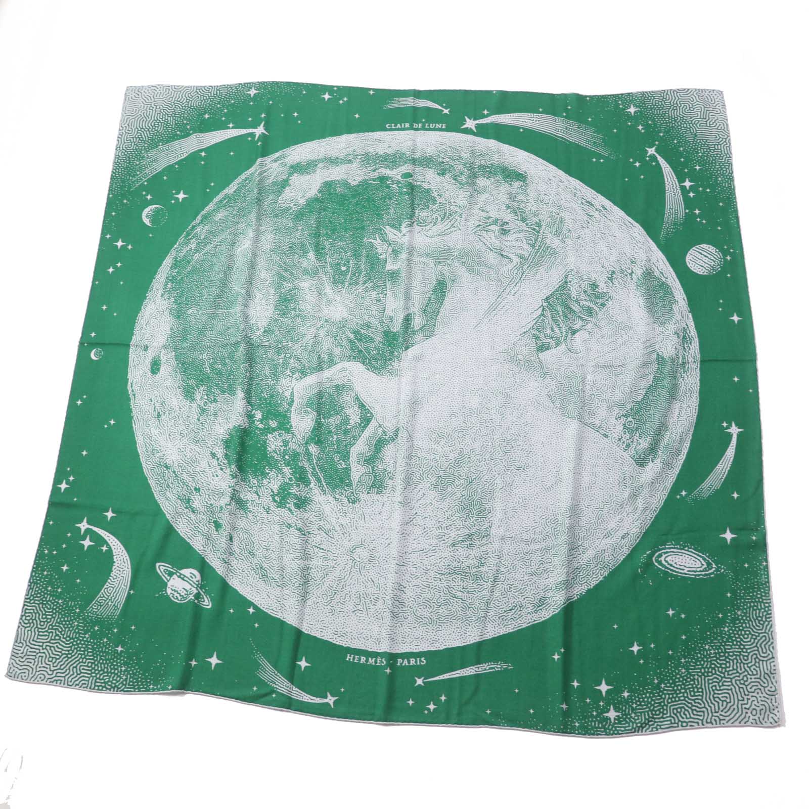 Hermes Cashmere Silk Scarf Moonlight Pegasus