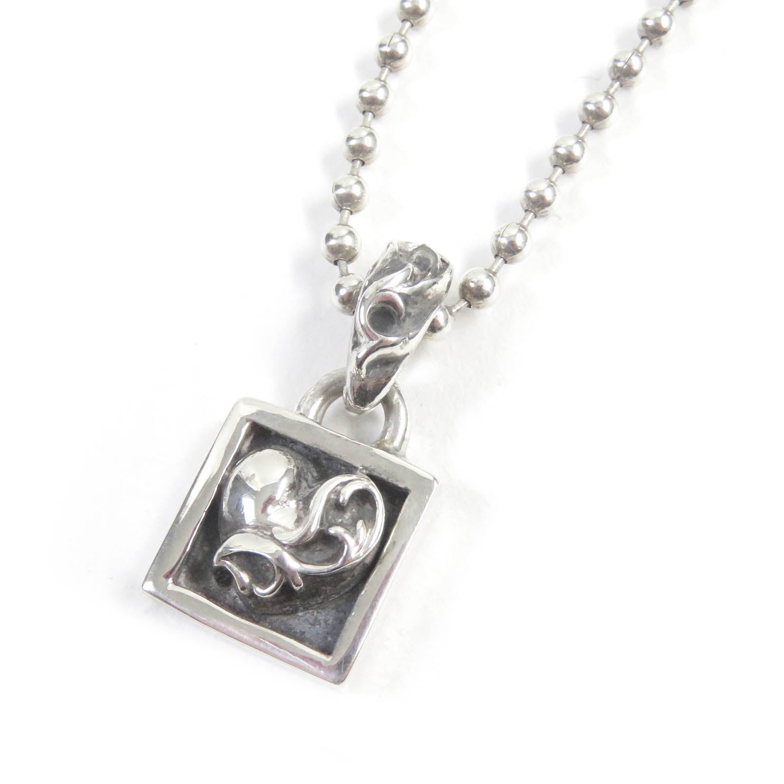 CHROME HEARTS SV925 Heart Square Pendant Necklace