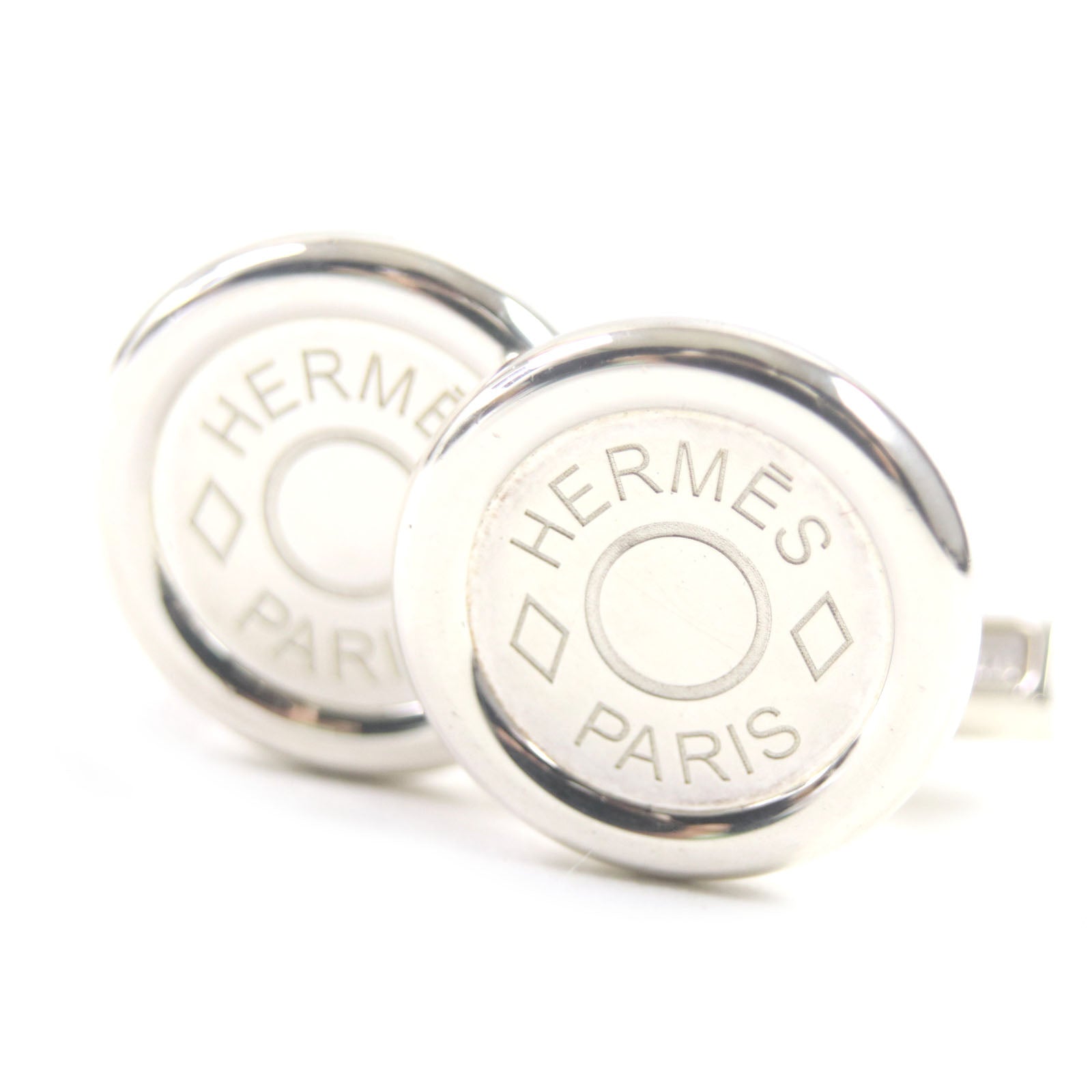 Hermes AG925 Silver Button Cufflinks