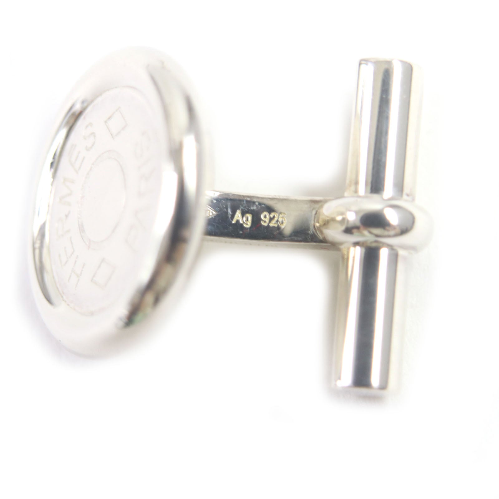 Hermes AG925 Silver Button Cufflinks