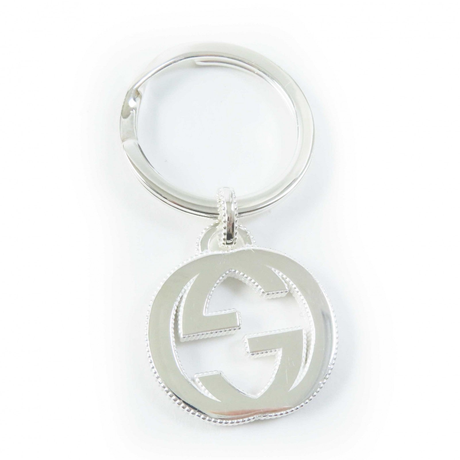 Gucci Silver Interlocking G Key Ring