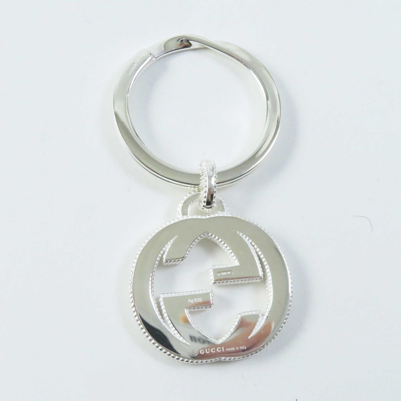 Gucci Silver Interlocking G Key Ring