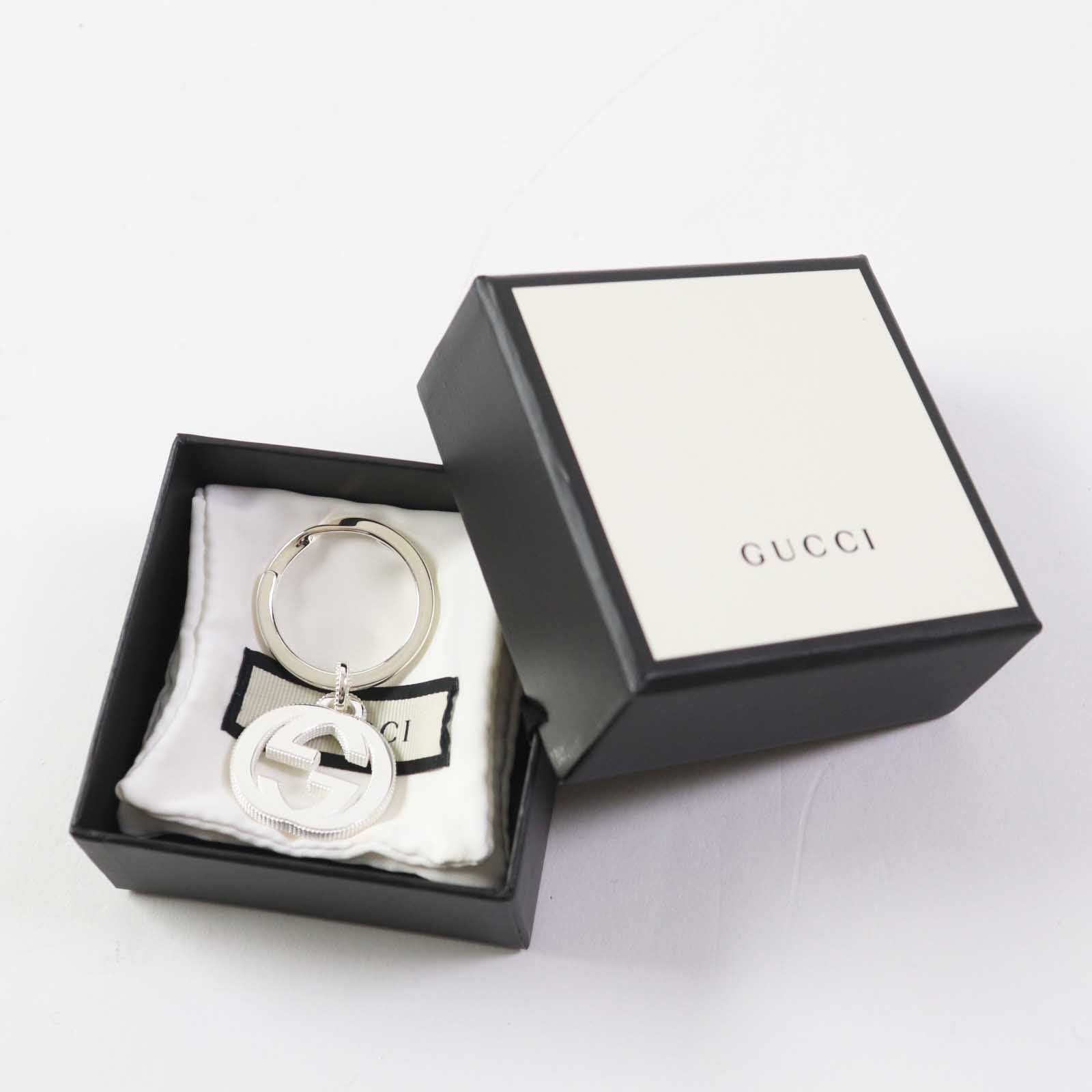 Gucci Silver Interlocking G Key Ring