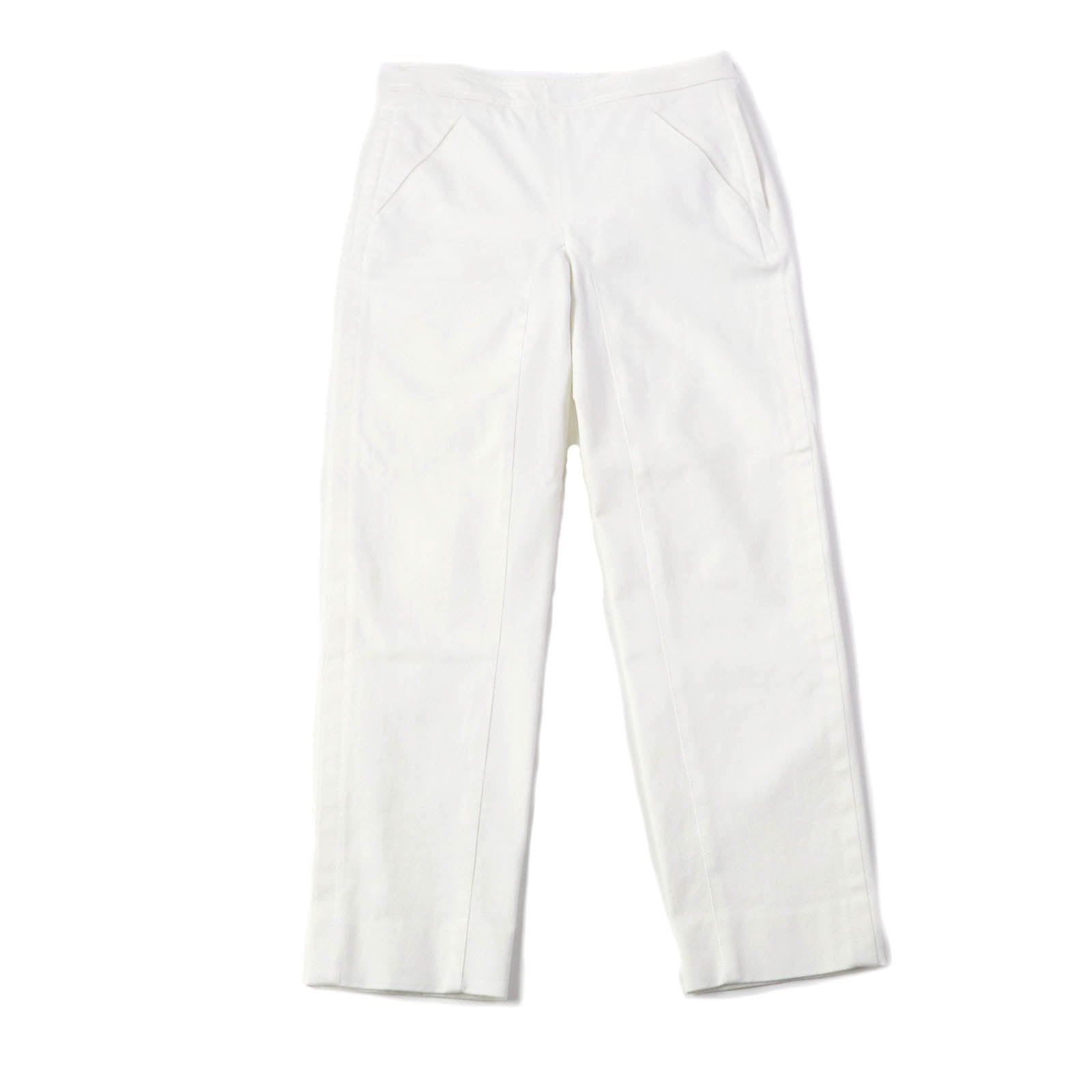 HERMES White Denim Tapered Pants Women