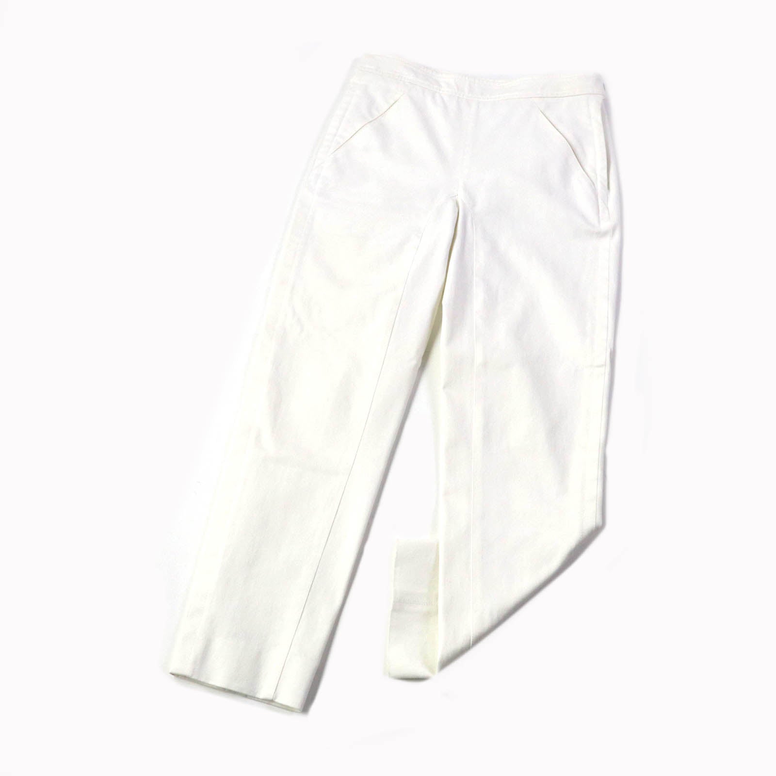 HERMES White Denim Tapered Pants Women