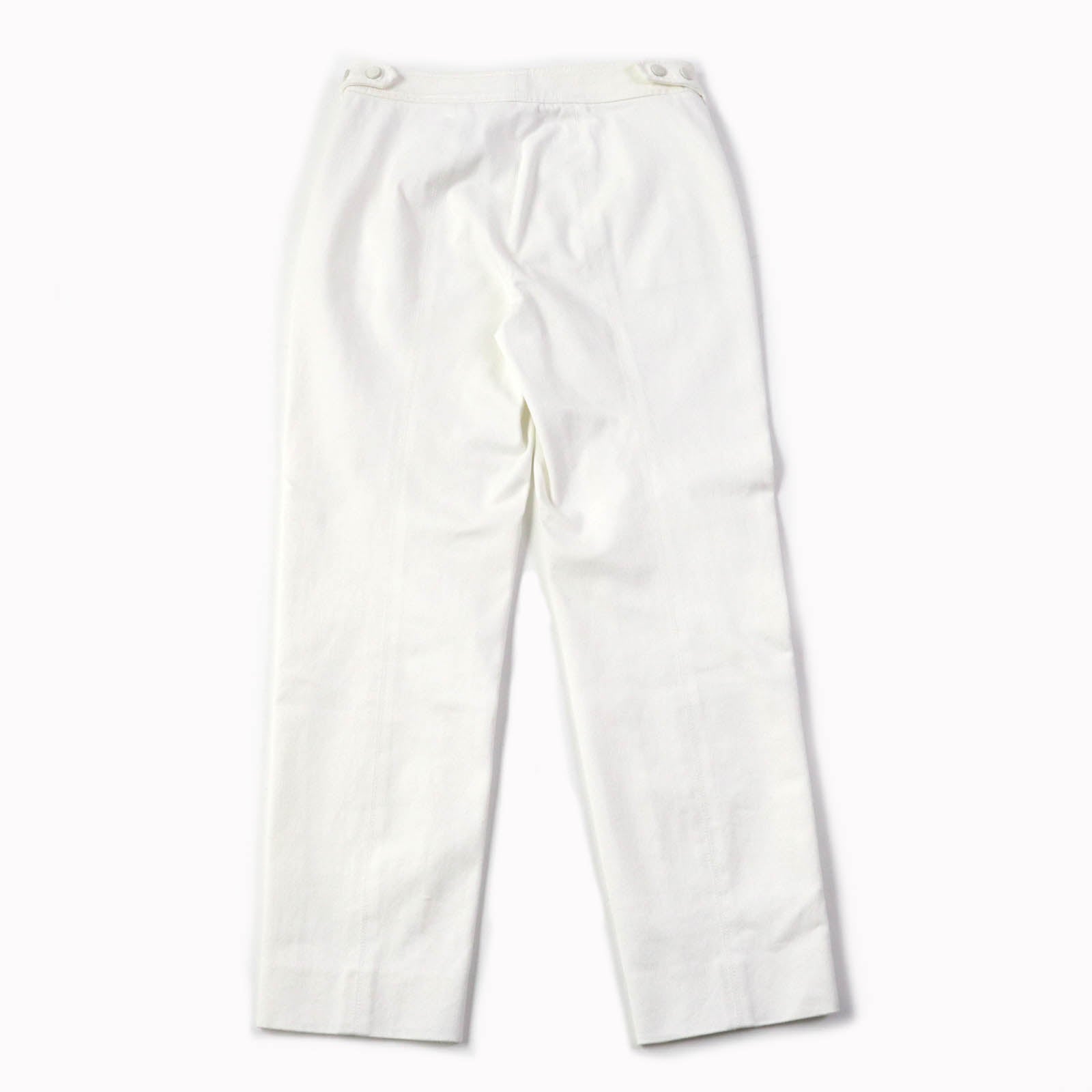 HERMES White Denim Tapered Pants Women