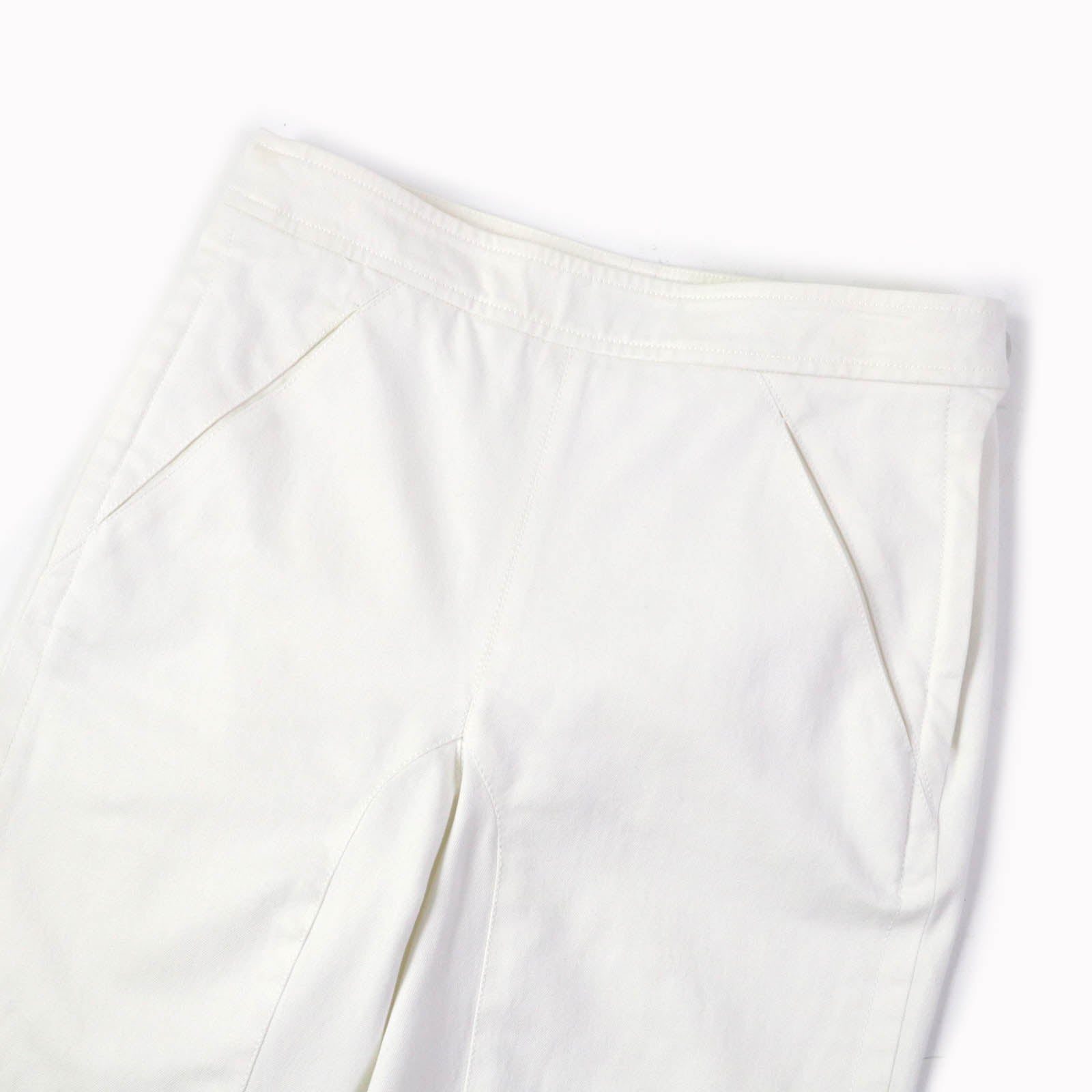 HERMES White Denim Tapered Pants Women