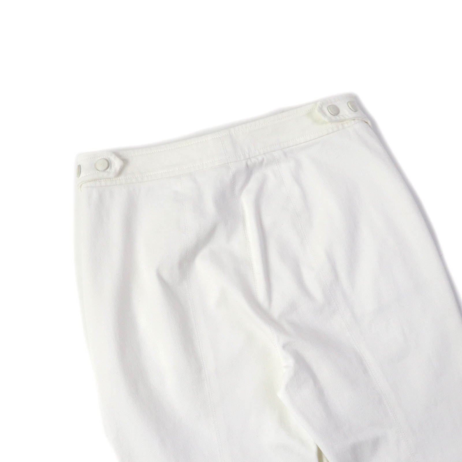 HERMES White Denim Tapered Pants Women