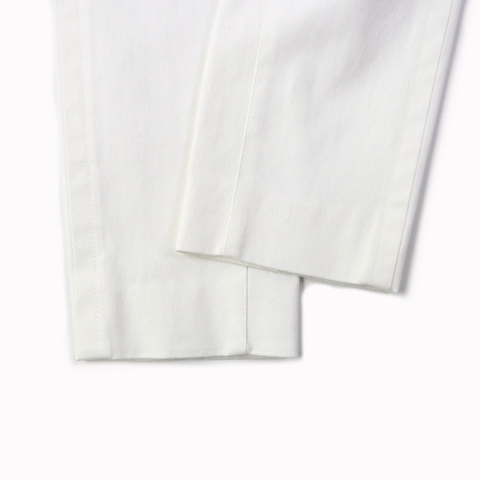 HERMES White Denim Tapered Pants Women