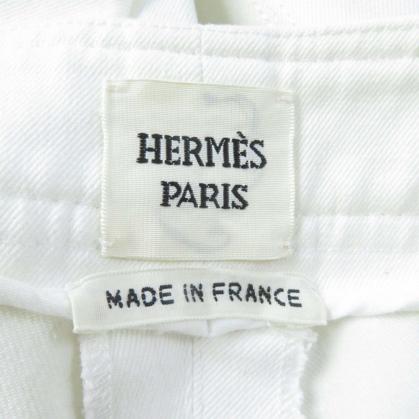 HERMES White Denim Tapered Pants Women