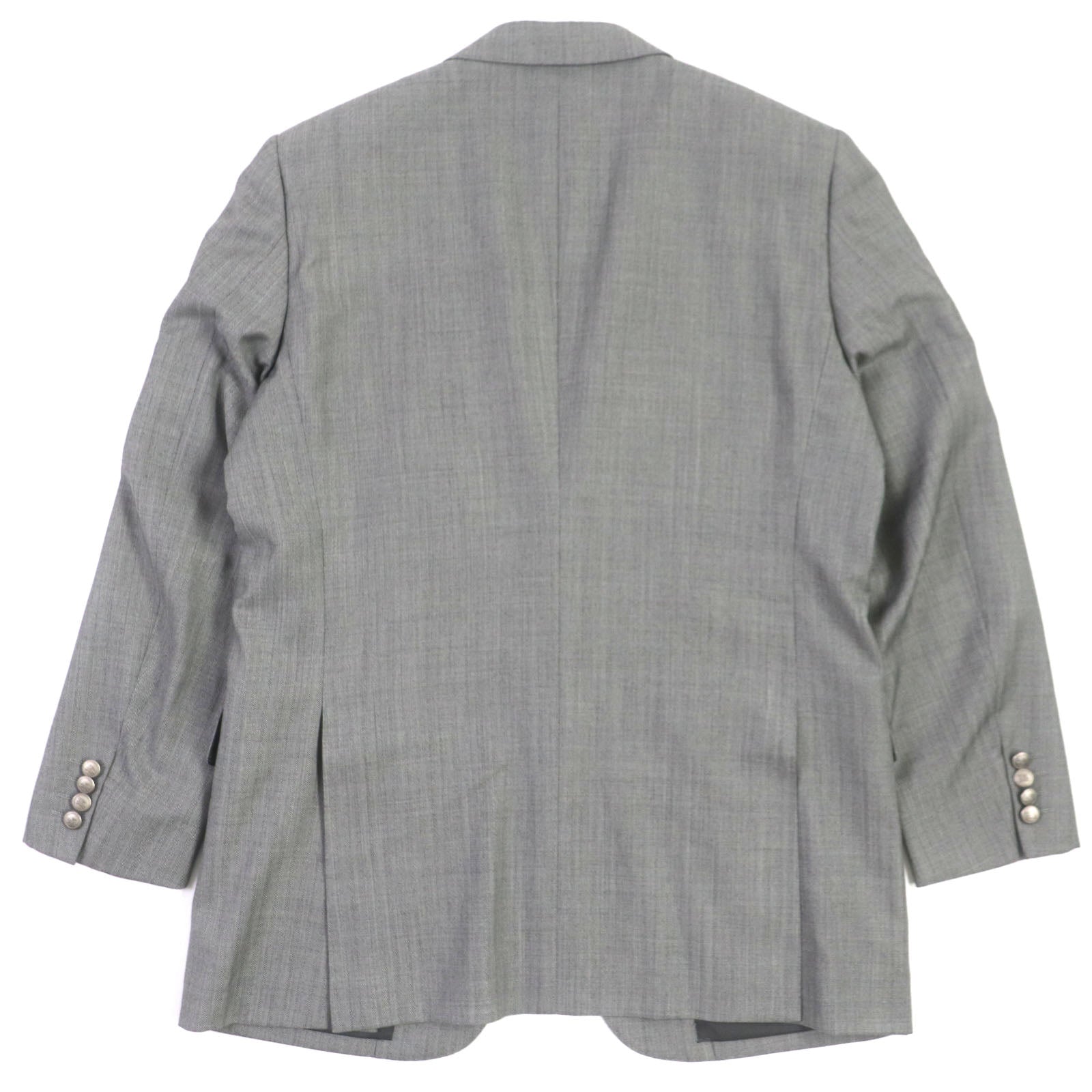 Burberry Wool Silk Herringbone Tailored Jacket Gray