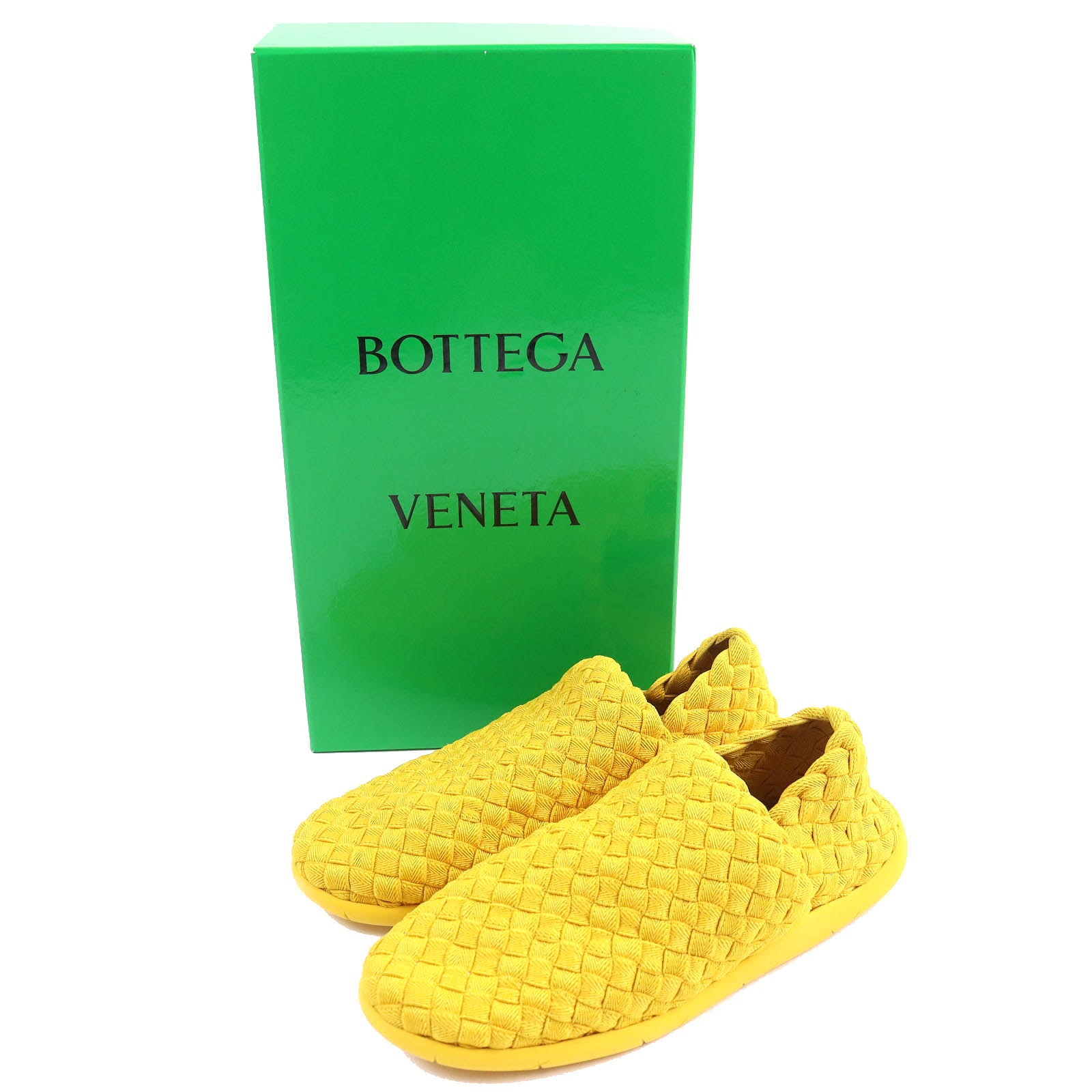 Bottega Veneta Intrecciato Knit Sneakers Yellow 41