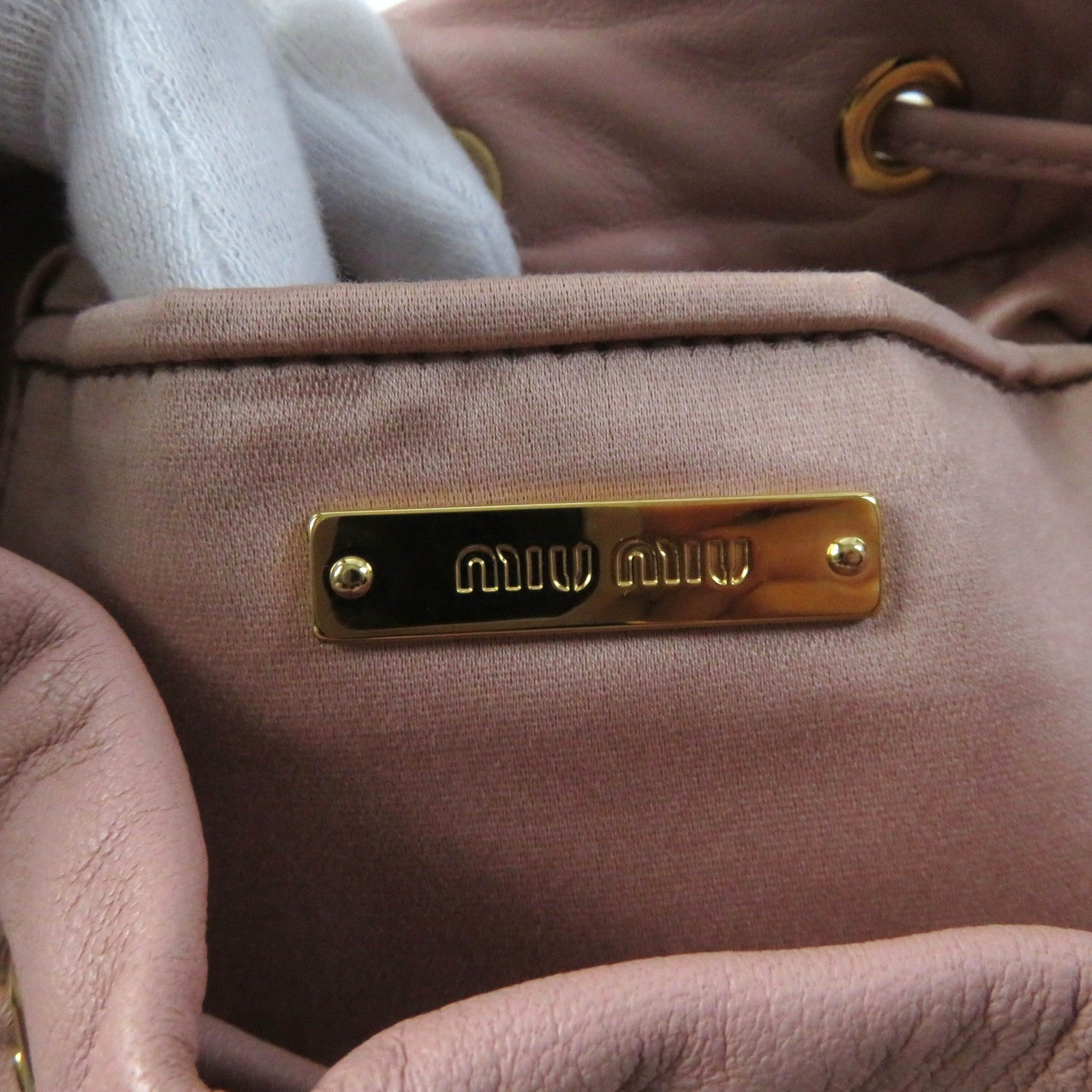 MIUMIU Leather Bucket Shoulder Bag