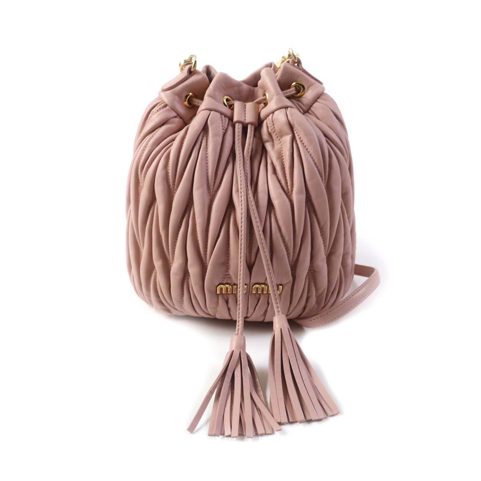 MIUMIU Leather Bucket Shoulder Bag