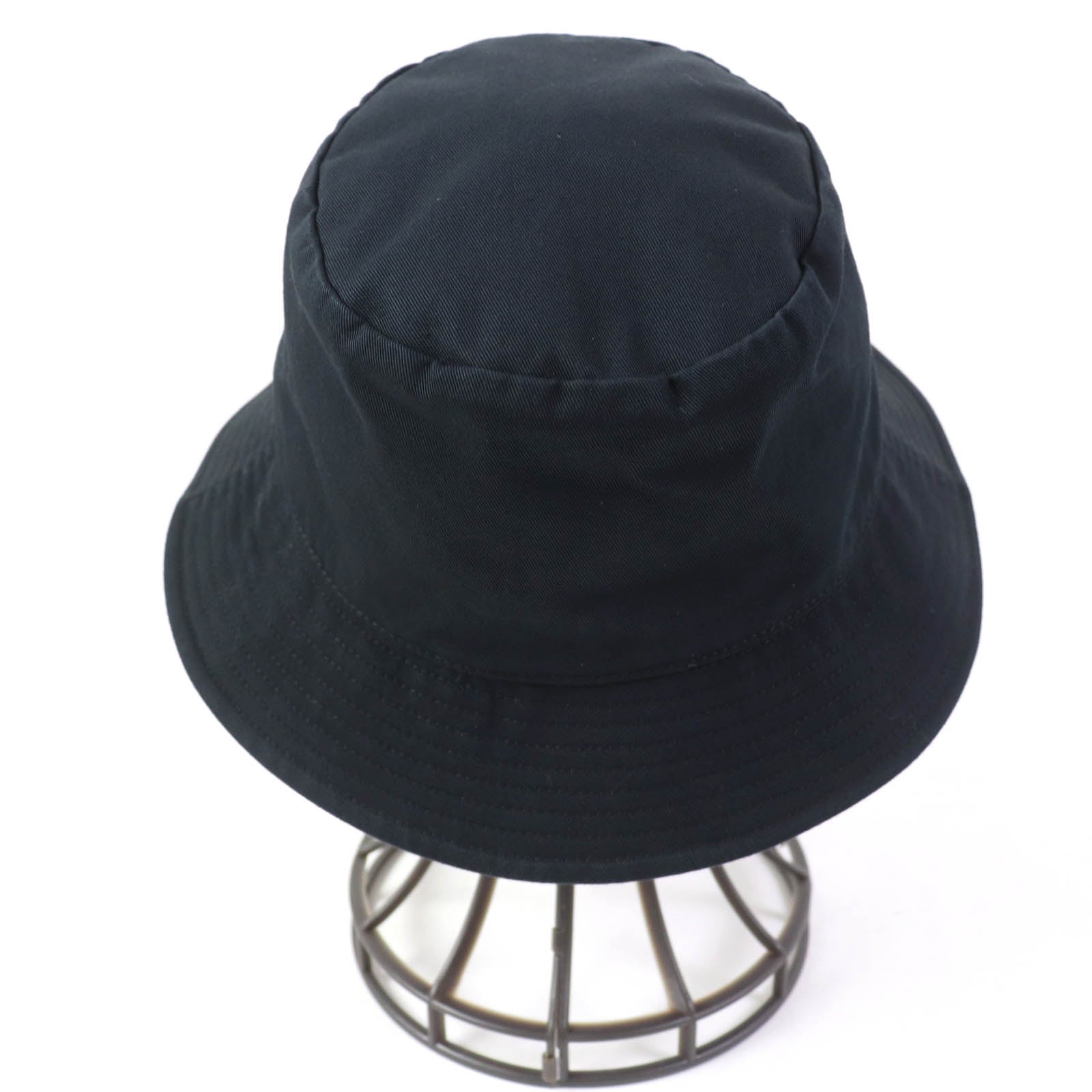 Celine Cotton Embroidered Logo Bucket Hat Black S