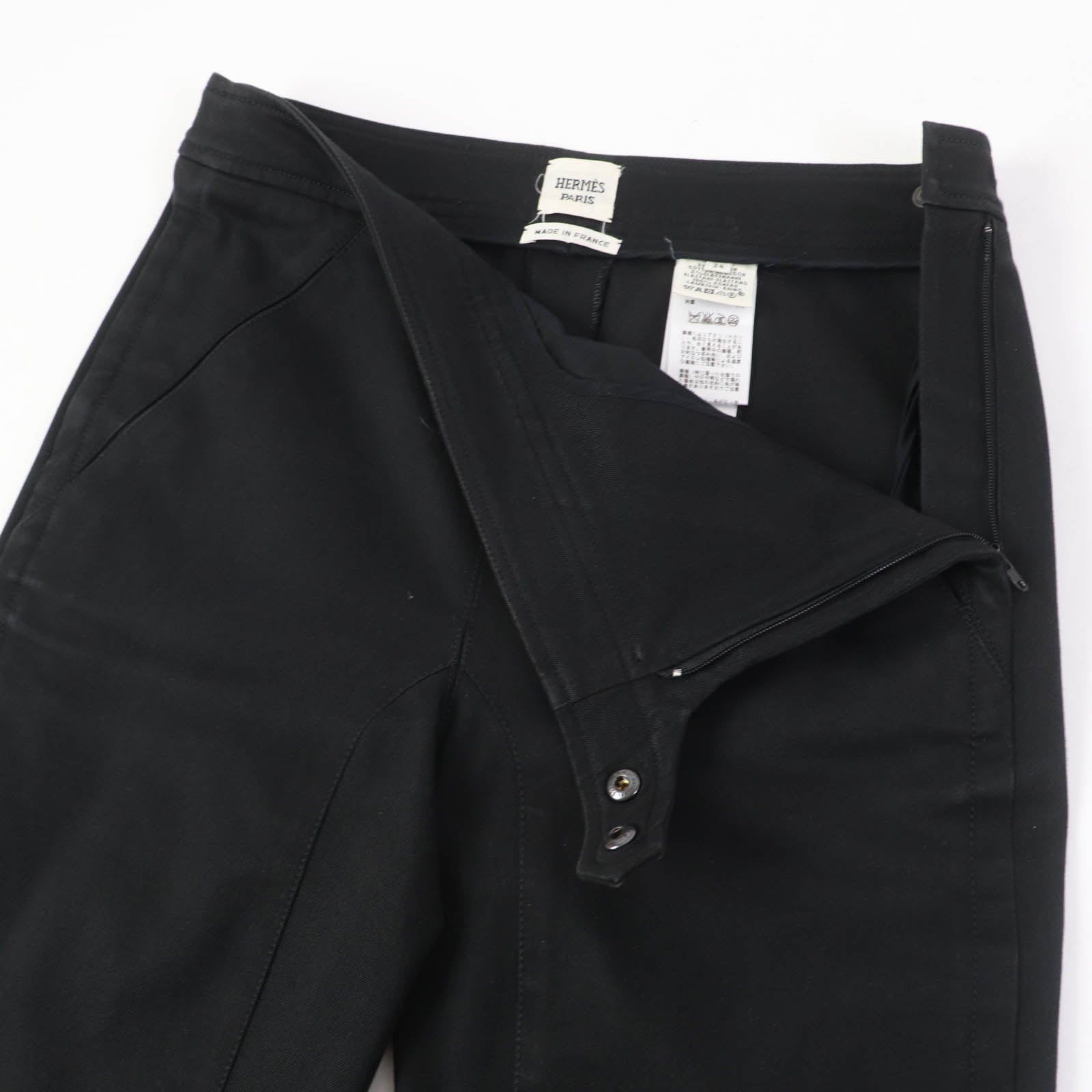 HERMES Skinny Pants Black 34 Women