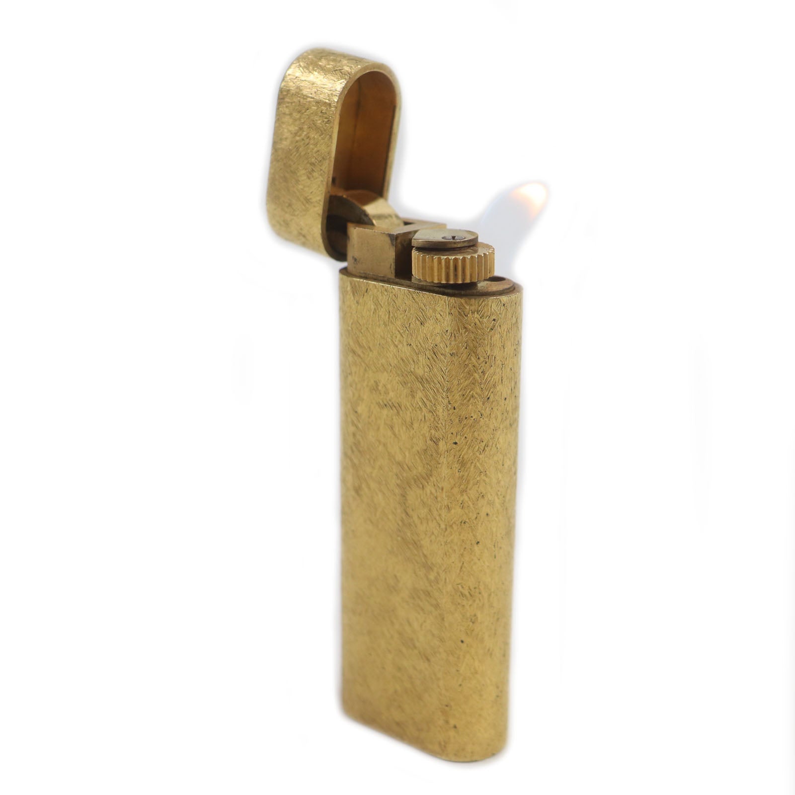 Cartier Oval Pattern Gas Lighter Gold Antique