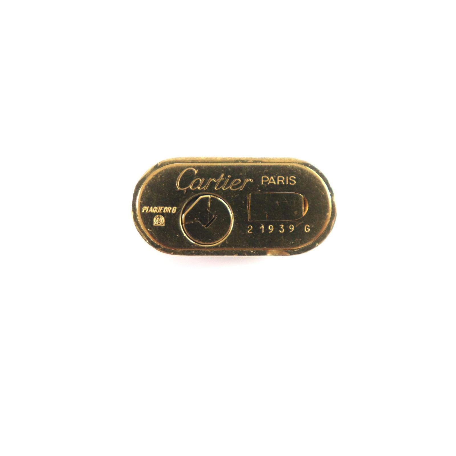 Cartier Oval Pattern Roller Gas Lighter Antique