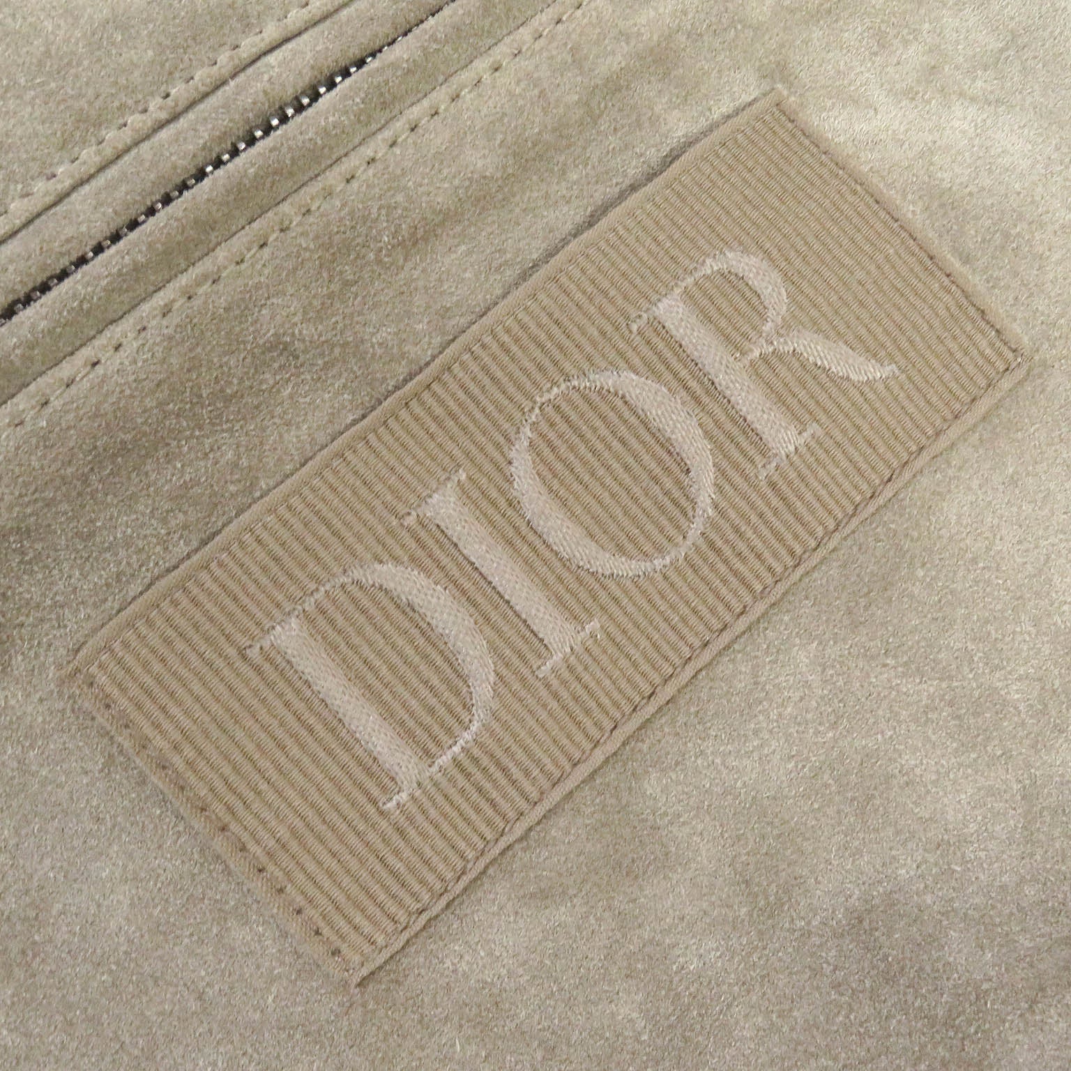 Dior Zipped Varsity Blouson Leather Beige 50