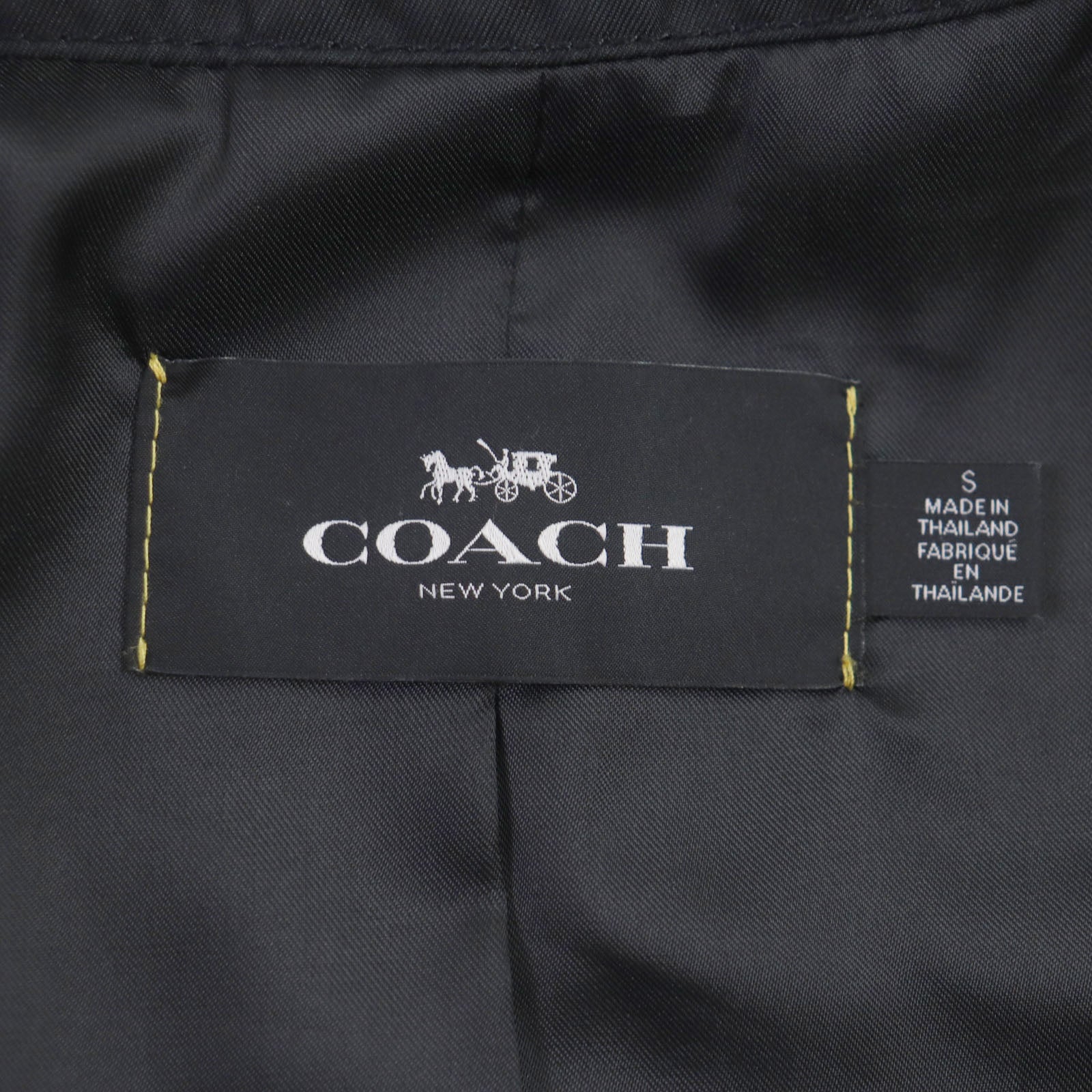 Coach Cotton Polyester Leather Trench Coat S