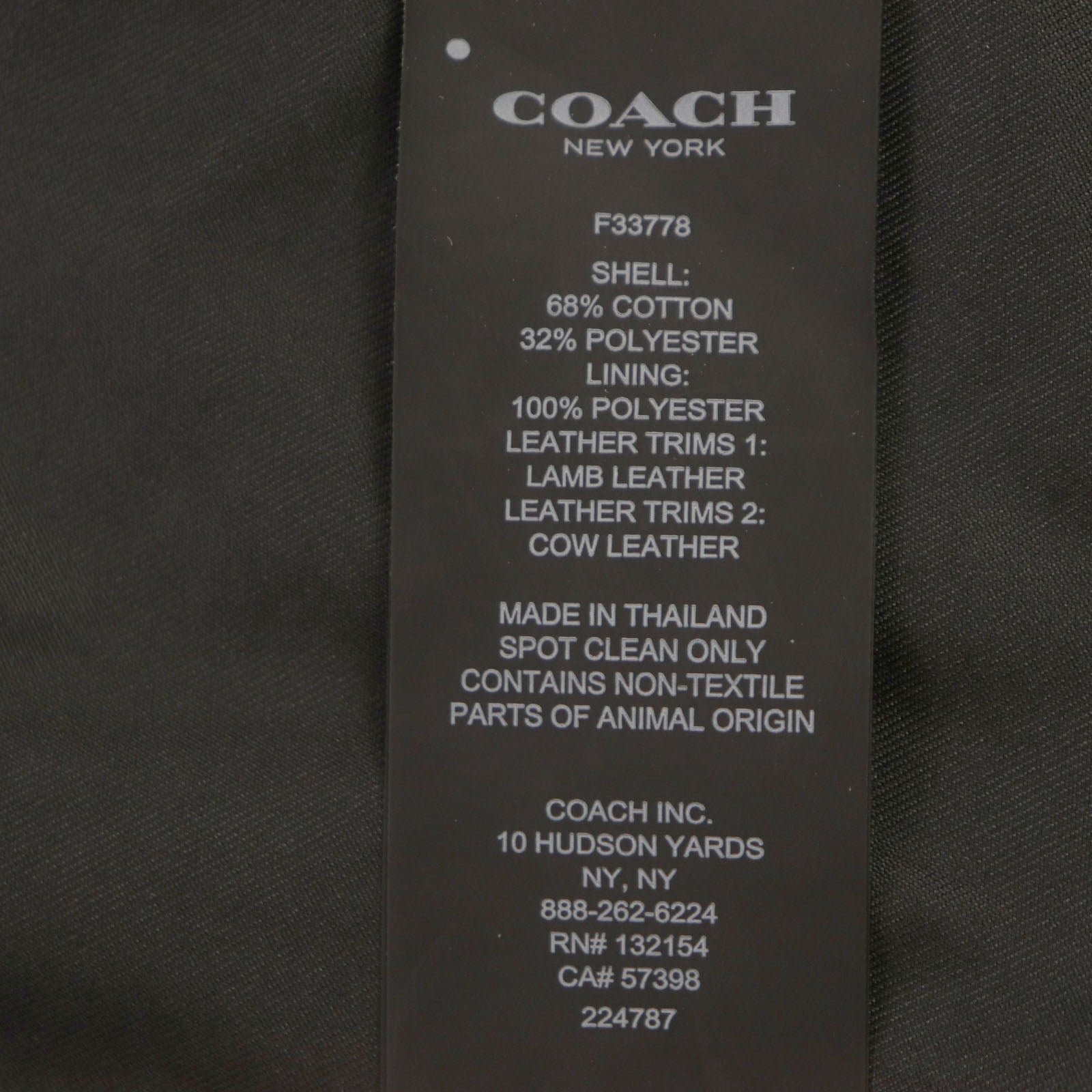 Coach Cotton Polyester Leather Trench Coat S