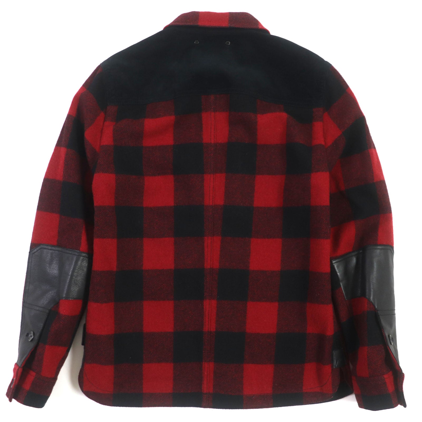 COACH Wool Corduroy Leather Check Shirt Jacket