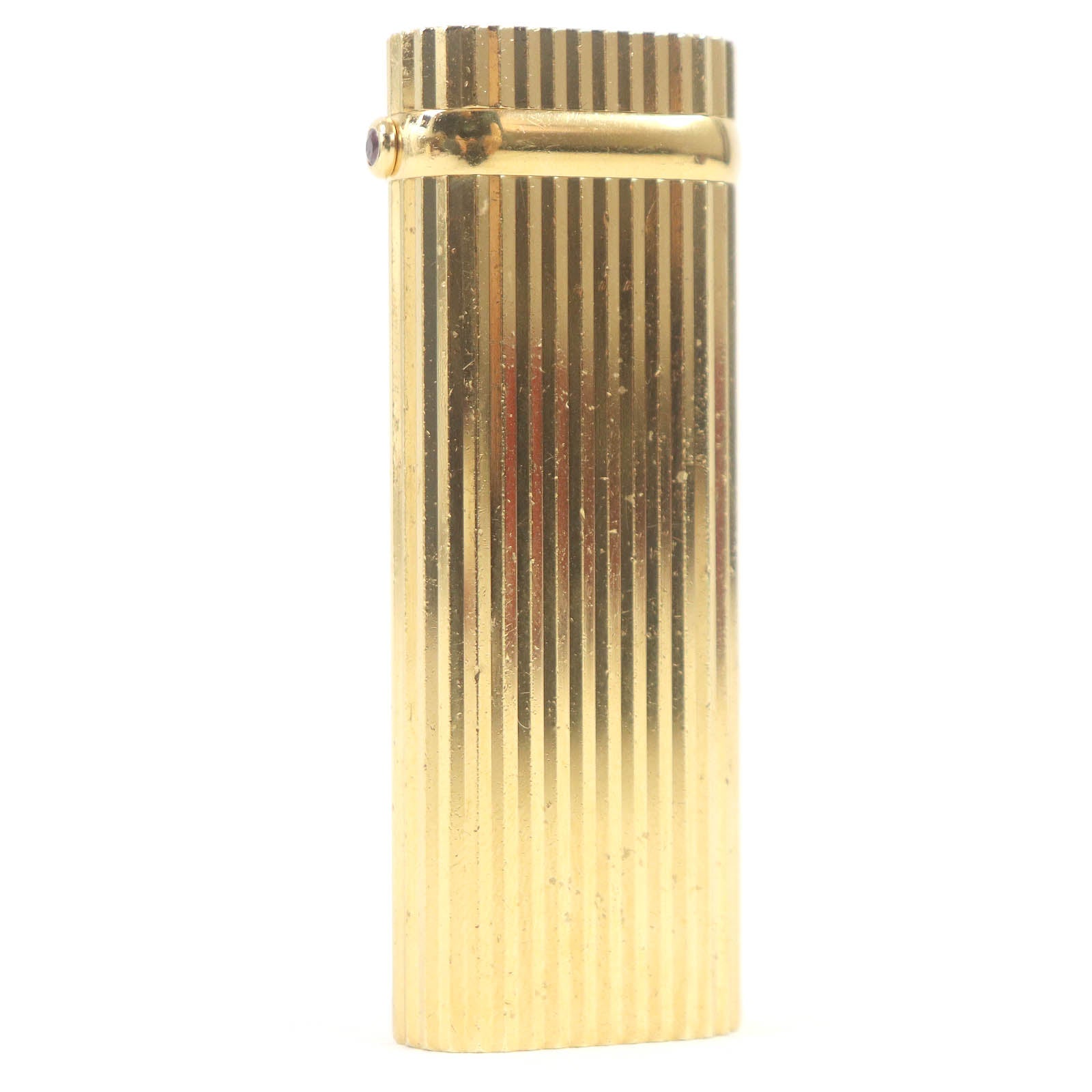 Cartier Ruby Oval Roller Gas Lighter Gold