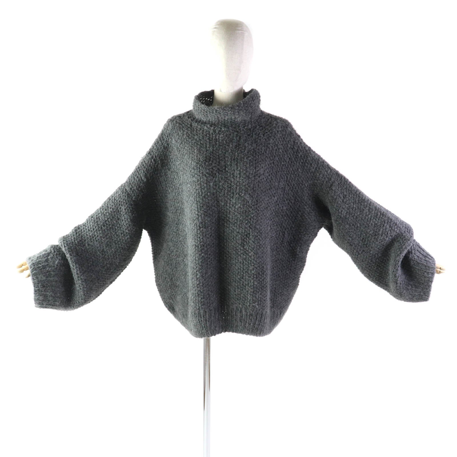 Oversized High Neck Wool Alpaca Sweater Women