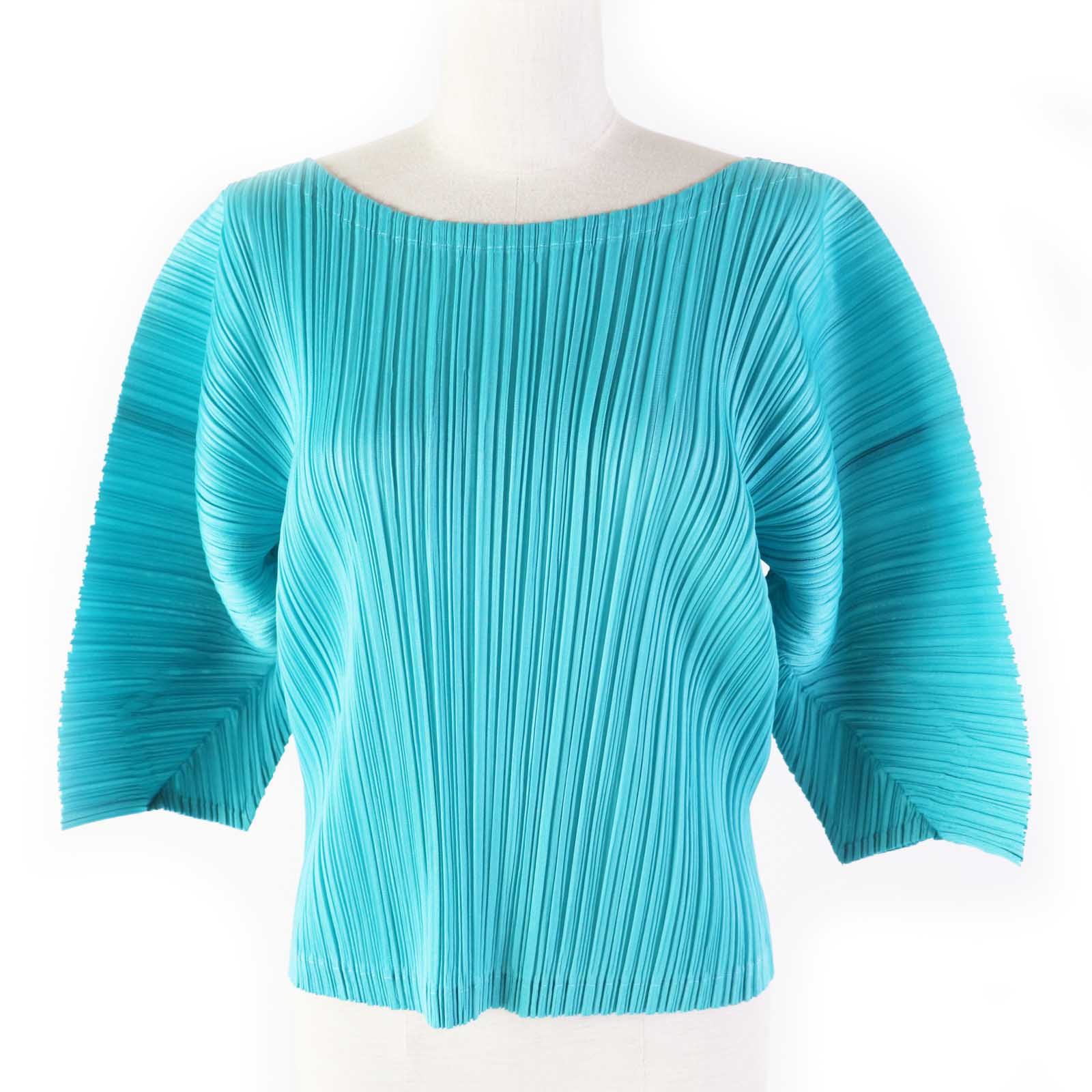 Issey Miyake Turquoise Polyester Top