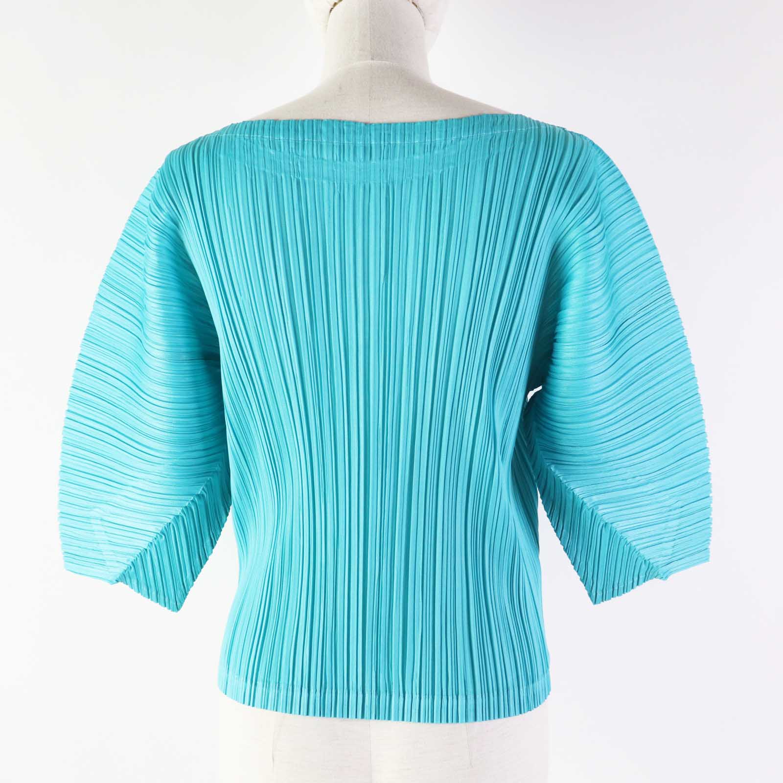 Issey Miyake Turquoise Polyester Top