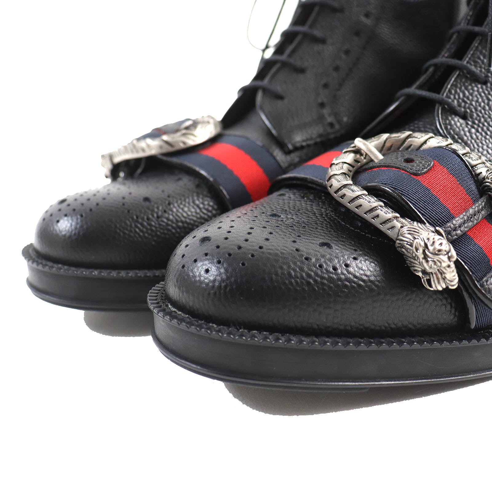 Gucci Tiger Head Leather Boots Black 7