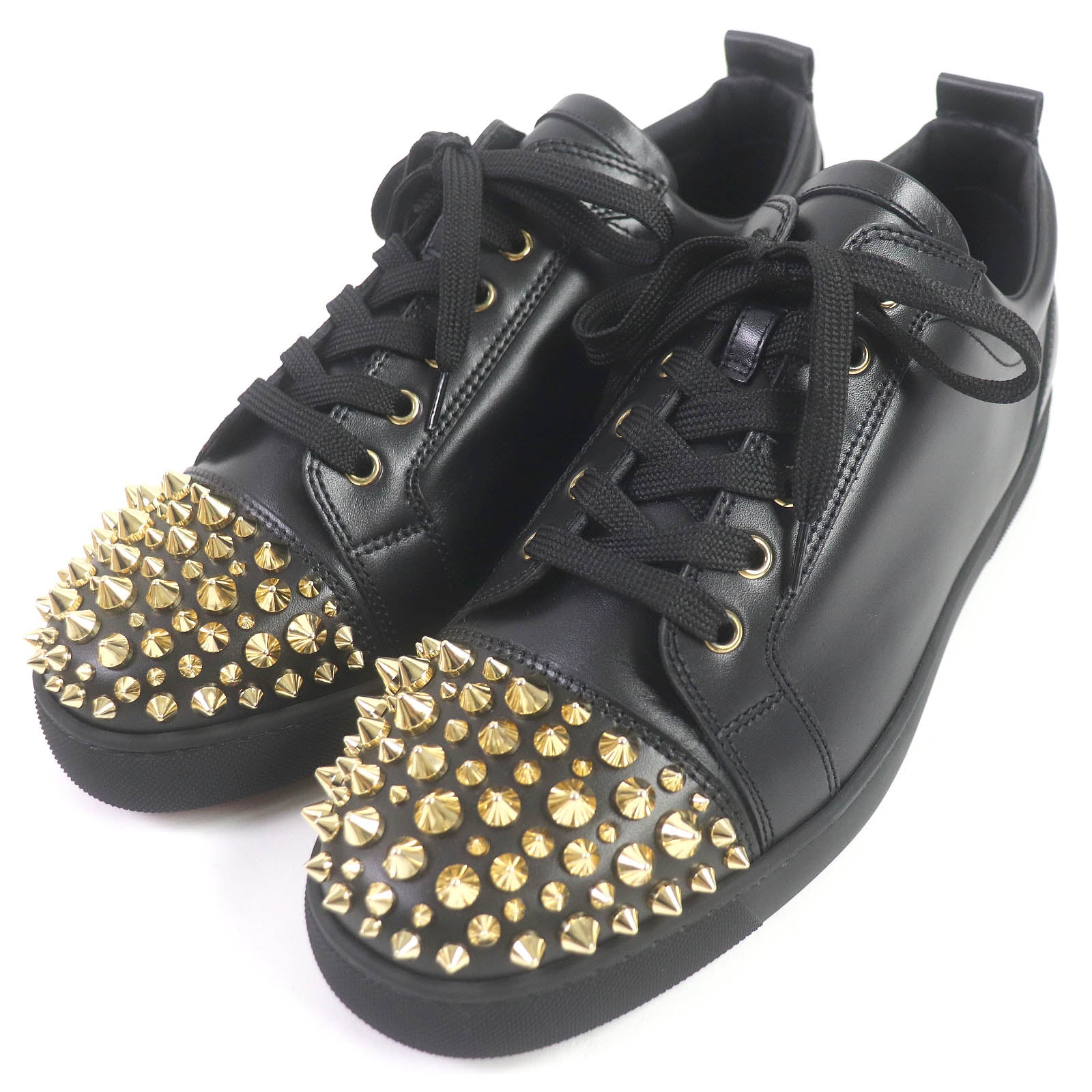 Christian Louboutin Lewis Junior Spike Sneakers Black Gold