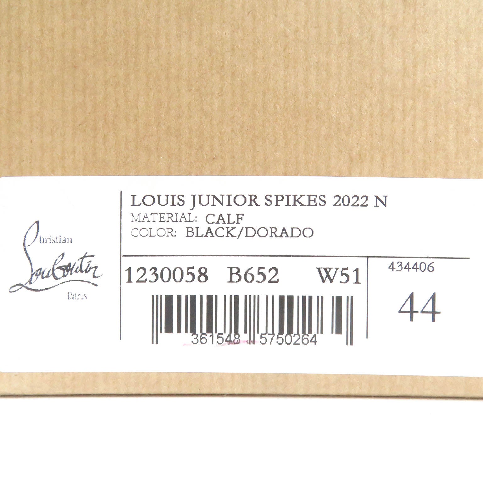 Christian Louboutin Lewis Junior Spike Sneakers Black Gold