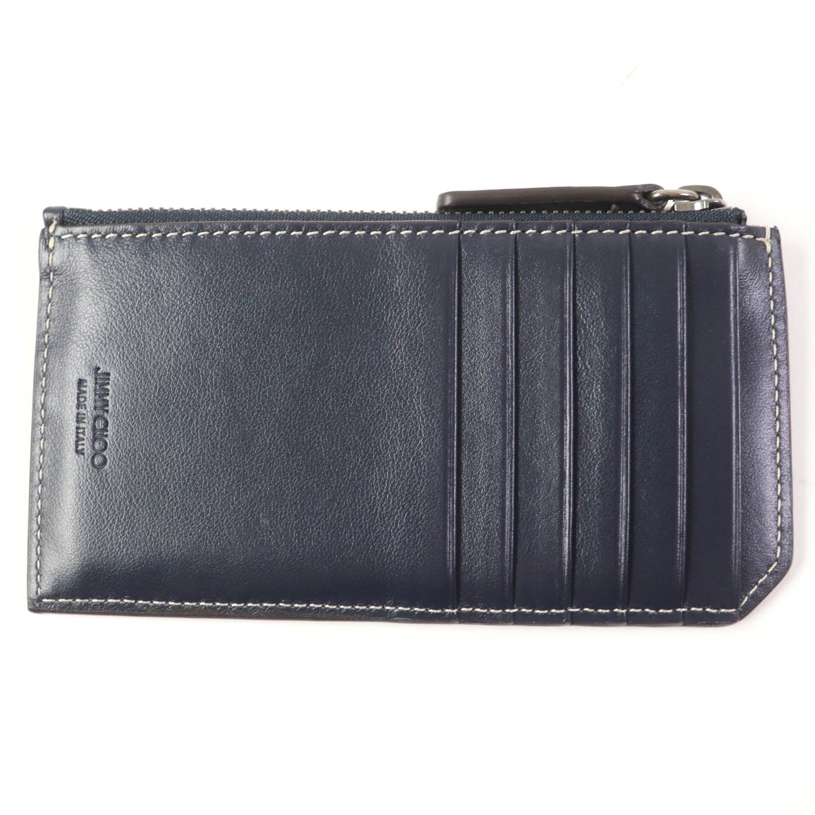 Jimmy Choo Casey JC Monogram Denim Coin Case