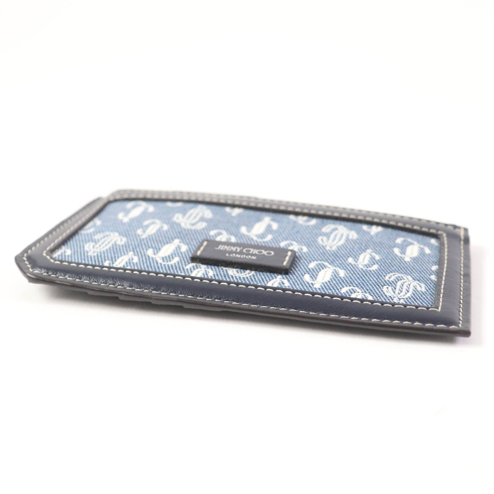 Jimmy Choo Casey JC Monogram Denim Coin Case