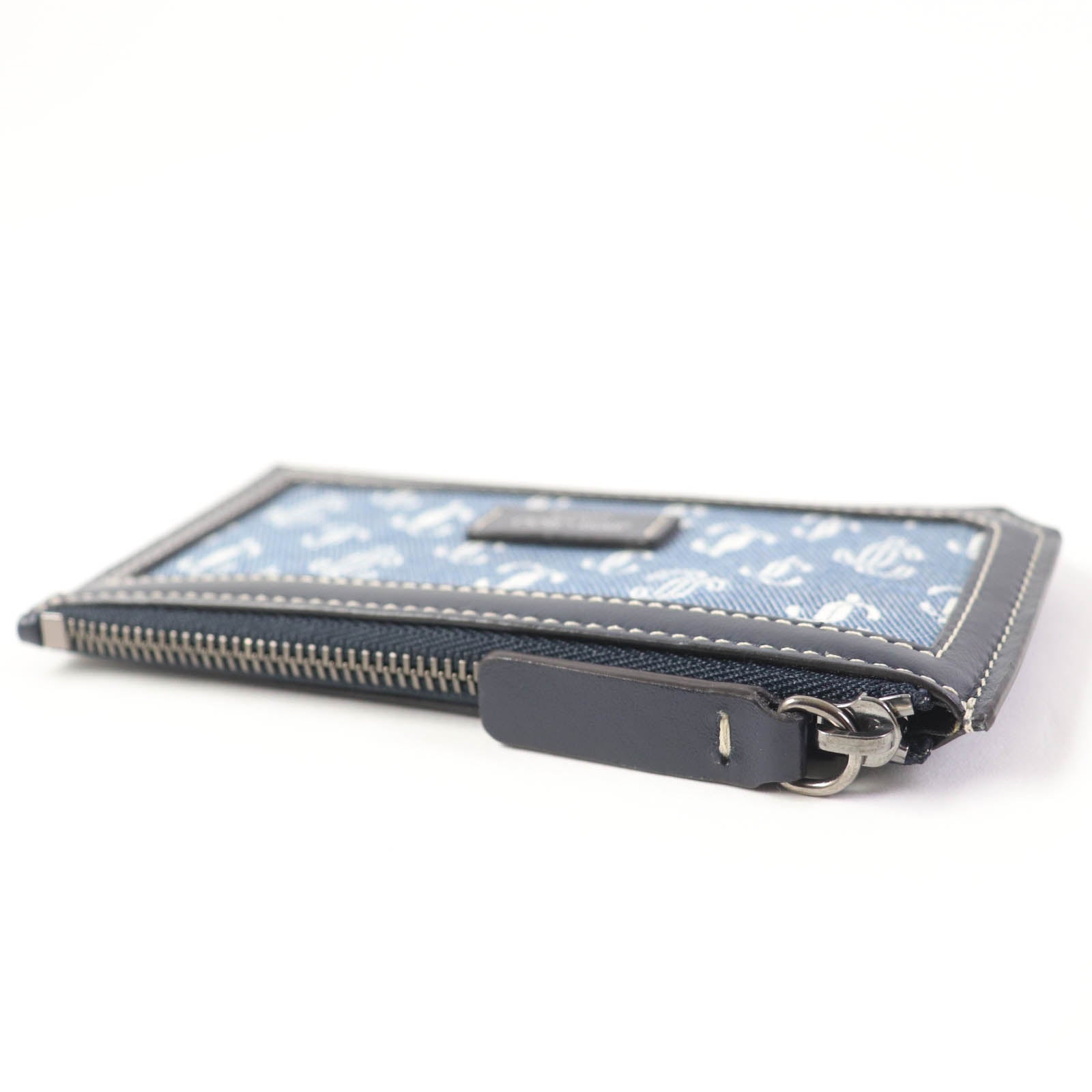 Jimmy Choo Casey JC Monogram Denim Coin Case