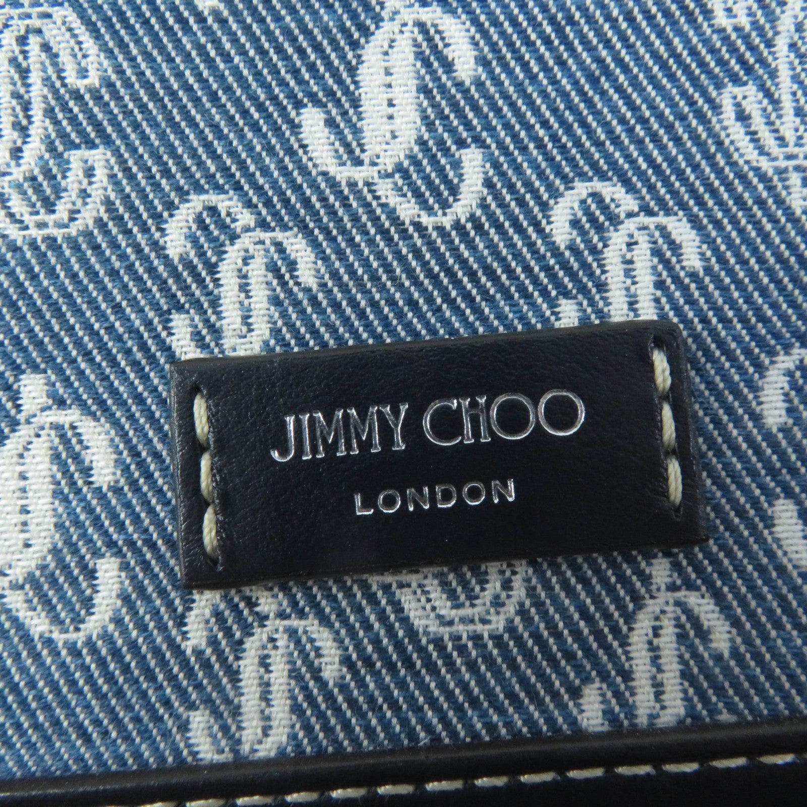 Jimmy Choo Casey JC Monogram Denim Coin Case