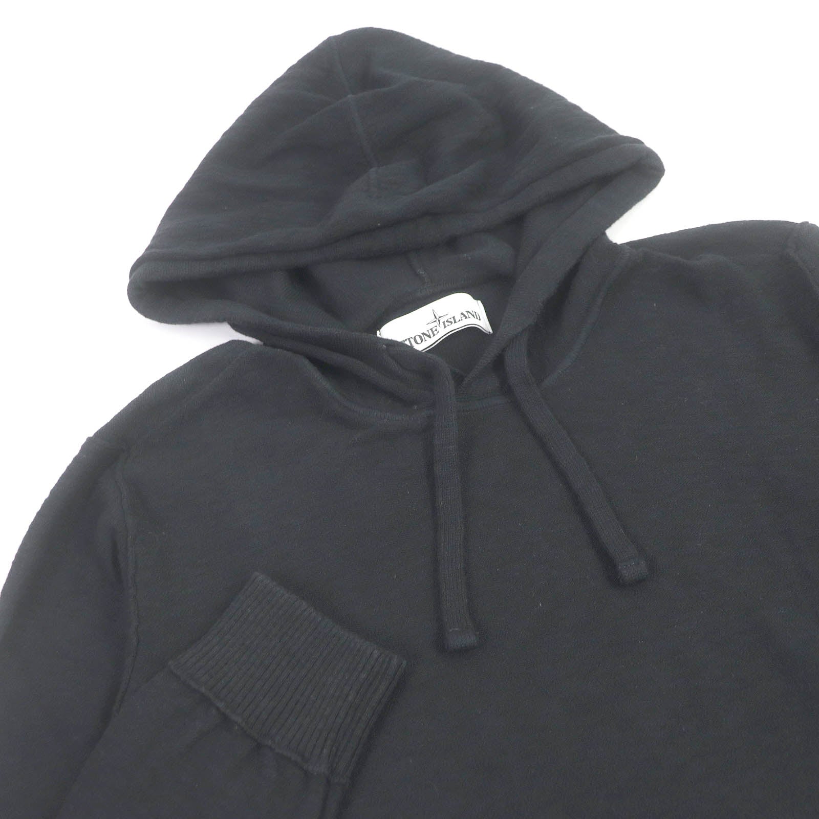 STONE ISLAND Cotton Nylon Logo Hoodie Black L