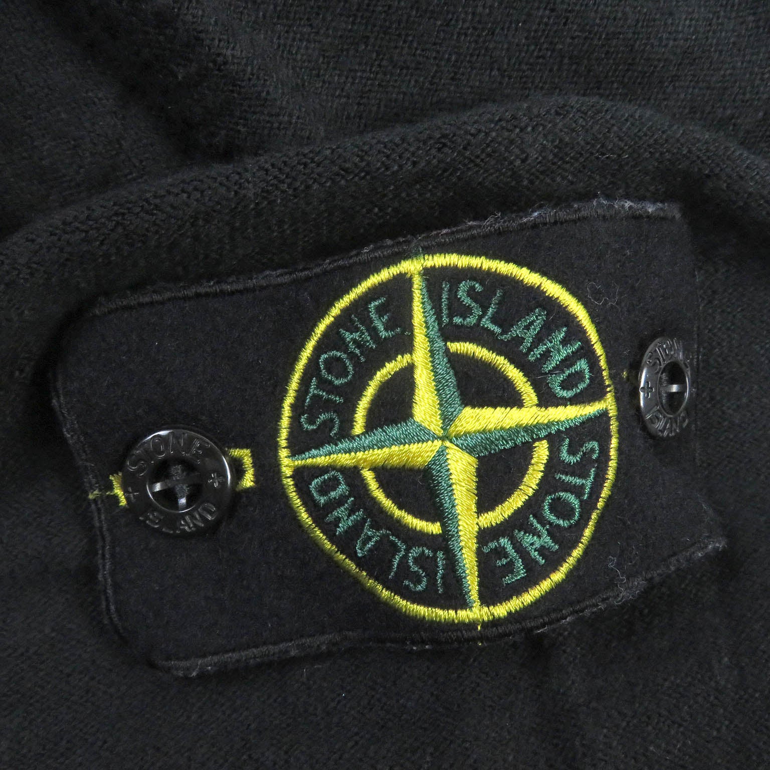 STONE ISLAND Cotton Nylon Logo Hoodie Black L