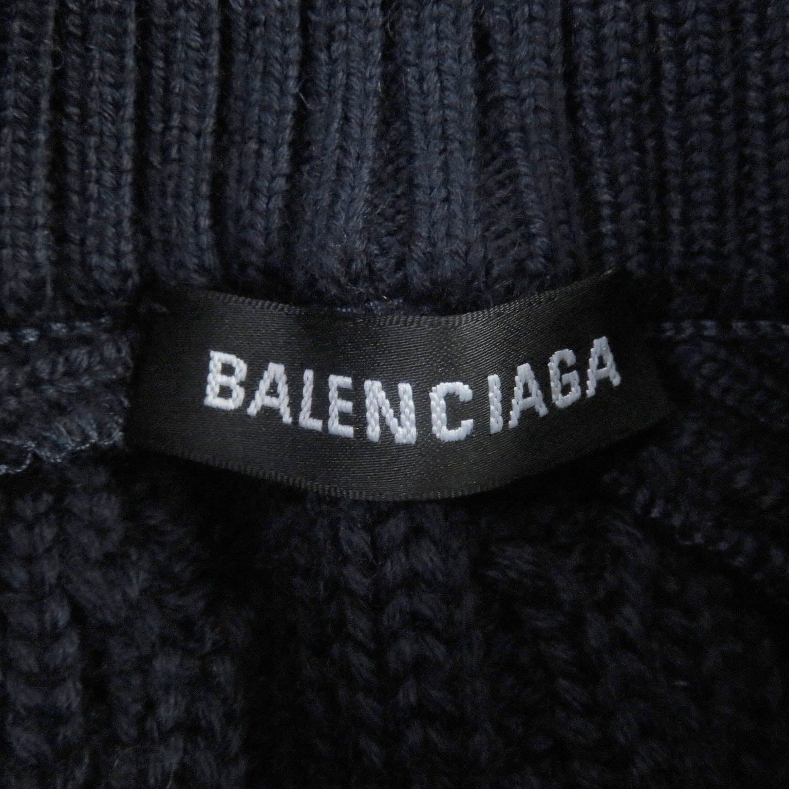 Balenciaga Wool Acrylic Oversized High Neck Zip Sweater XS