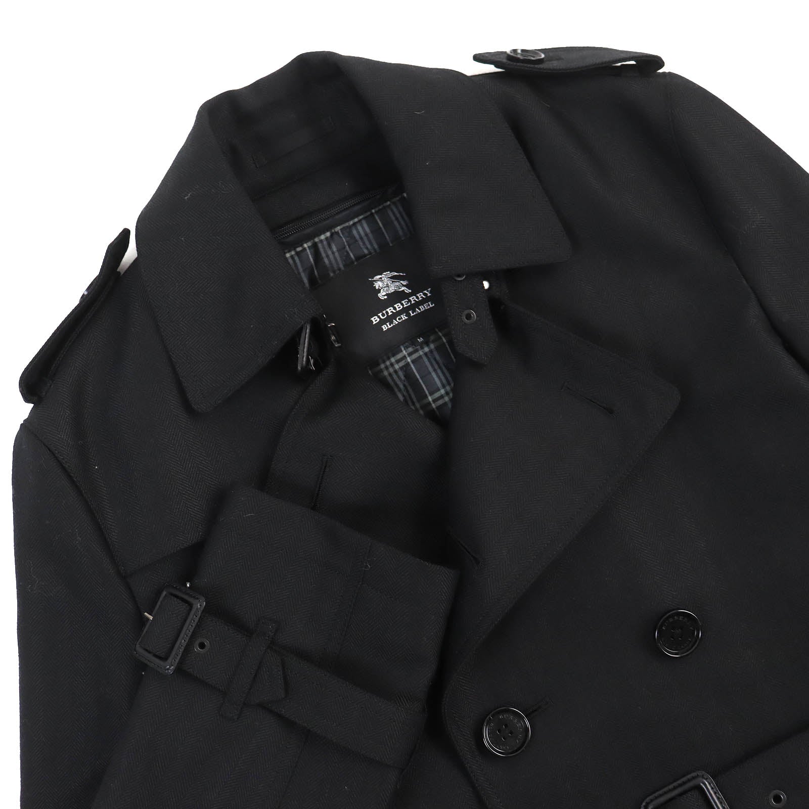 Burberry Check Liner Trench Coat Black M