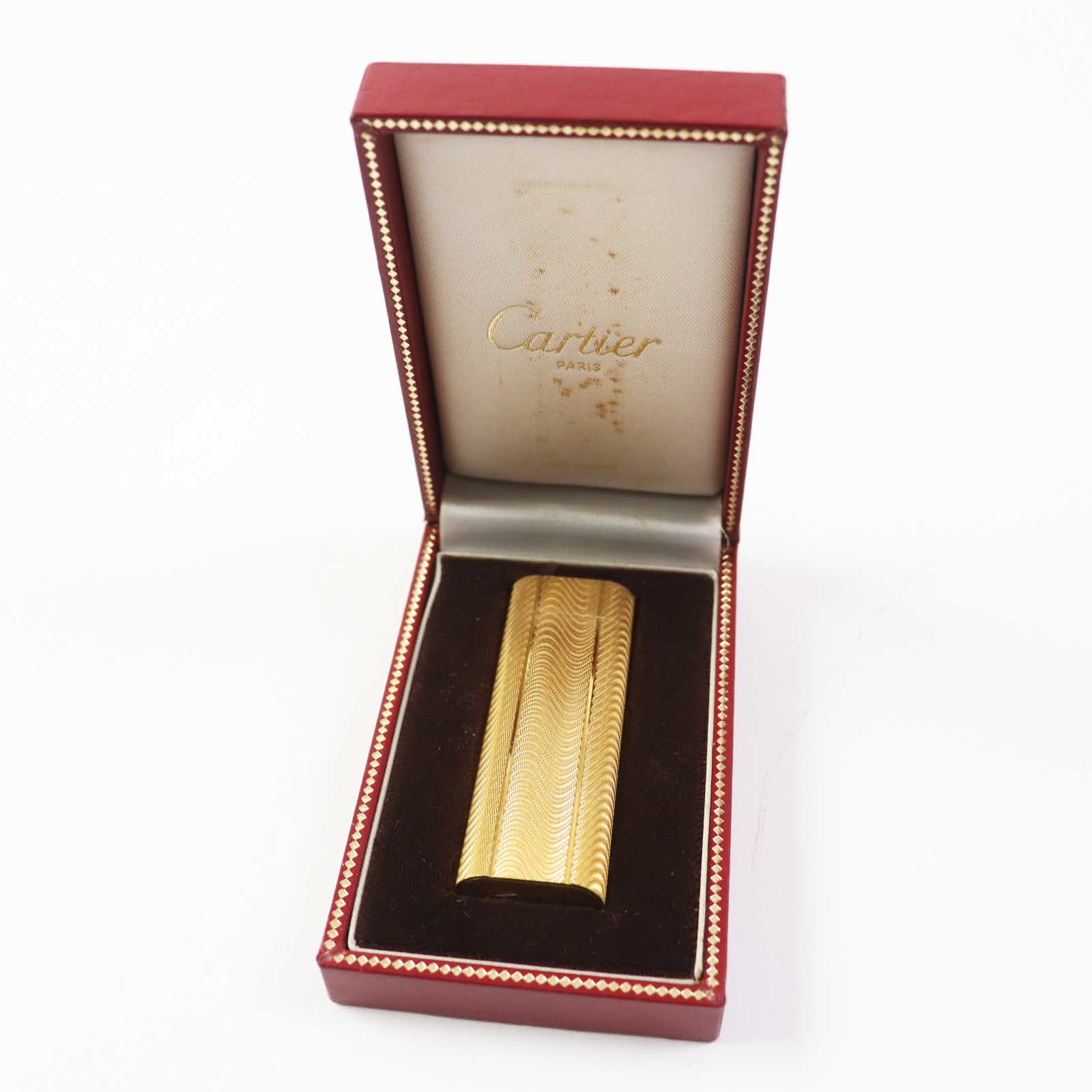 Cartier Oval Roller Wave Gas Lighter Gold