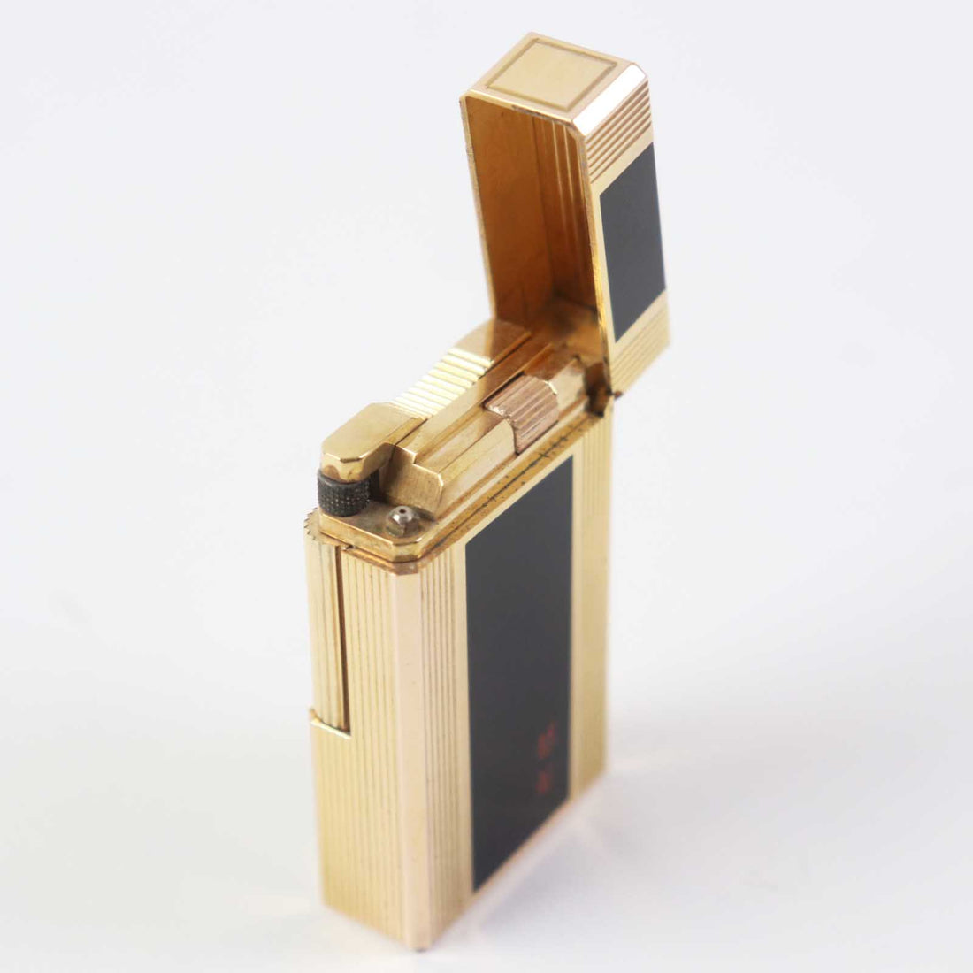 Dupont Line 1 Lacquer Roller Gas Lighter Black Gold